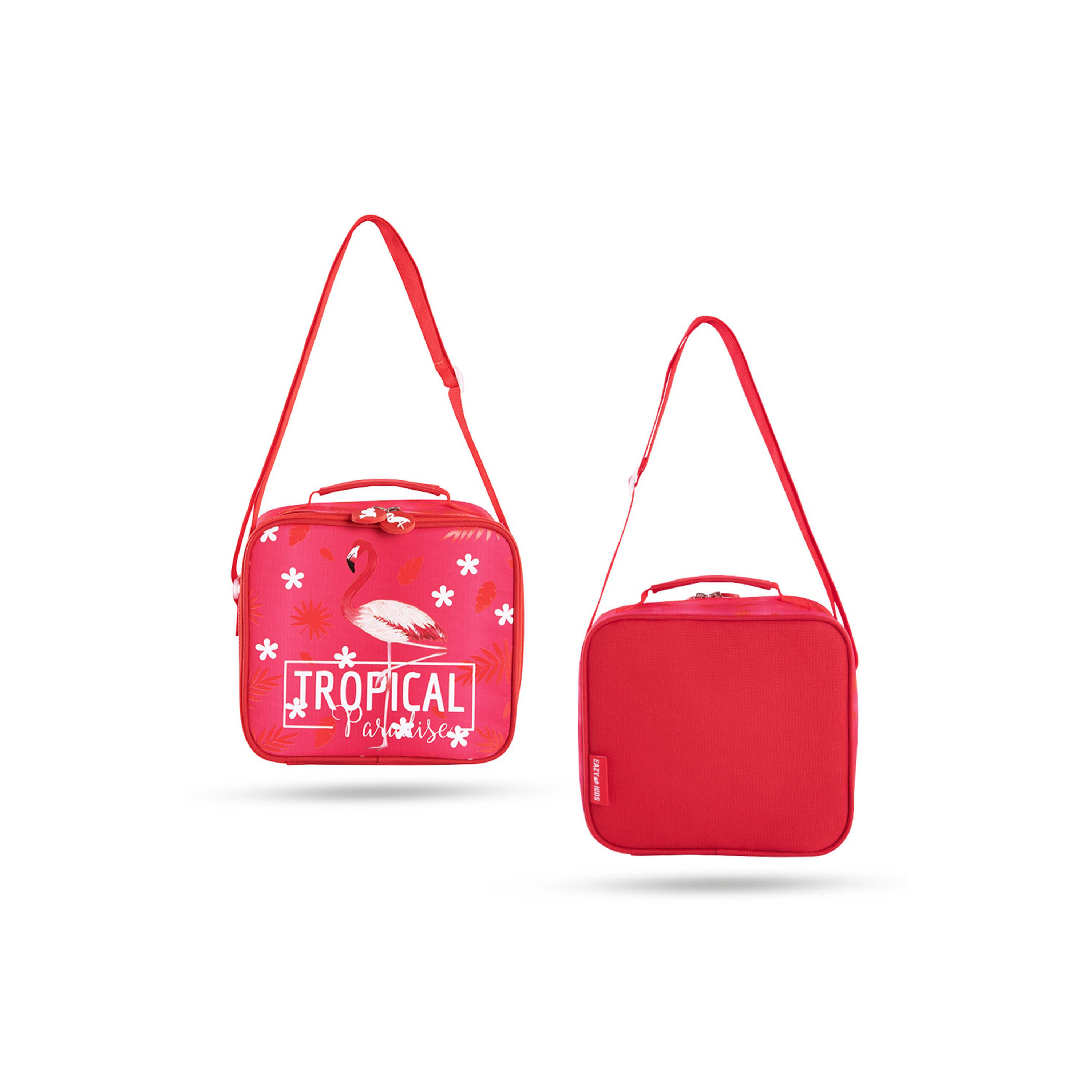 Eazy Kids 3-Piece 17Inch School Bag with Lunch Bag & Pencil Case, Tropical, Pink-school-bagsandbackpacks-sets-image-10