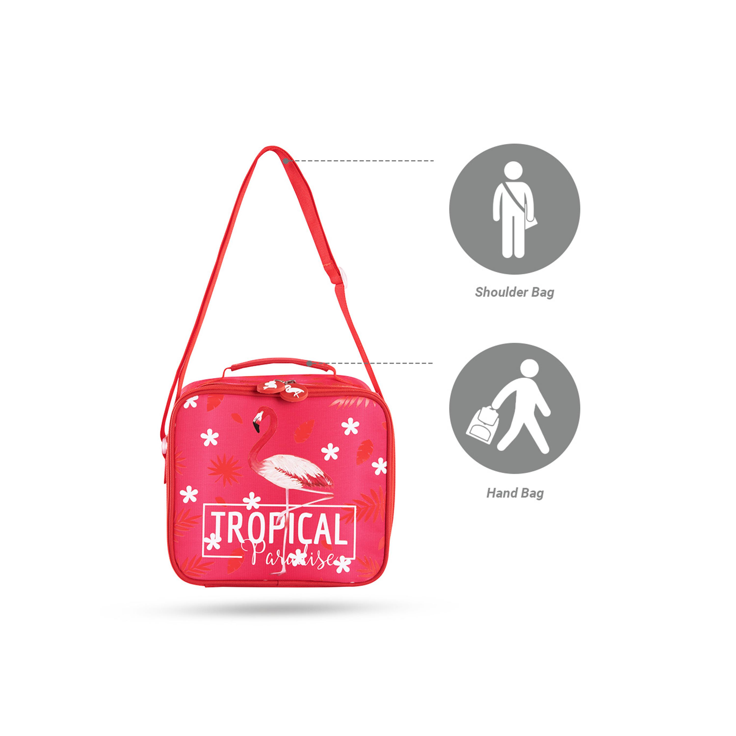 Eazy Kids 3-Piece 17Inch School Bag with Lunch Bag & Pencil Case, Tropical, Pink-school-bagsandbackpacks-sets-image-11