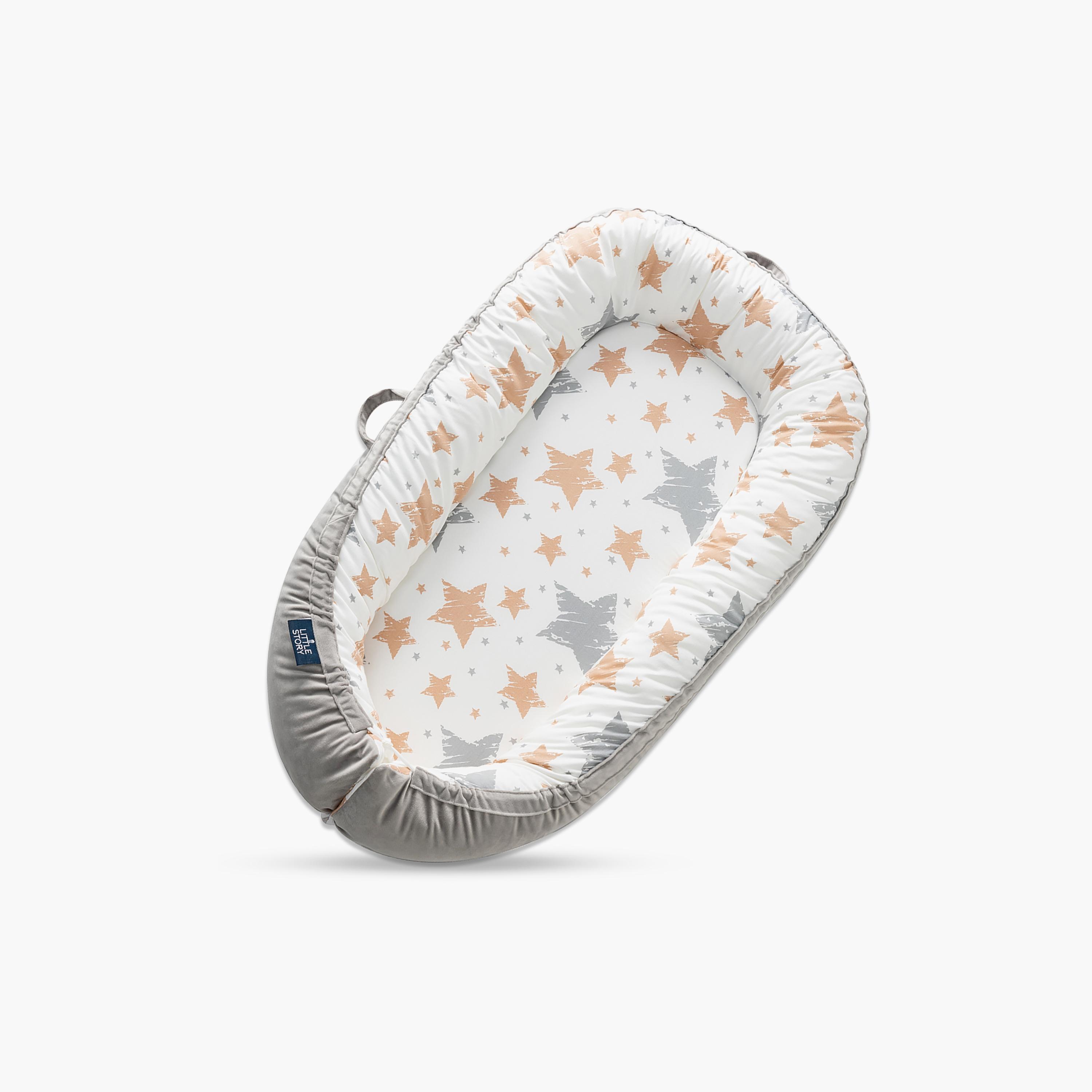Little Story Soft Breathable Fiberfill Lounger Bed with Pillow, Galaxy-baby-nursery-babybedding-image-2