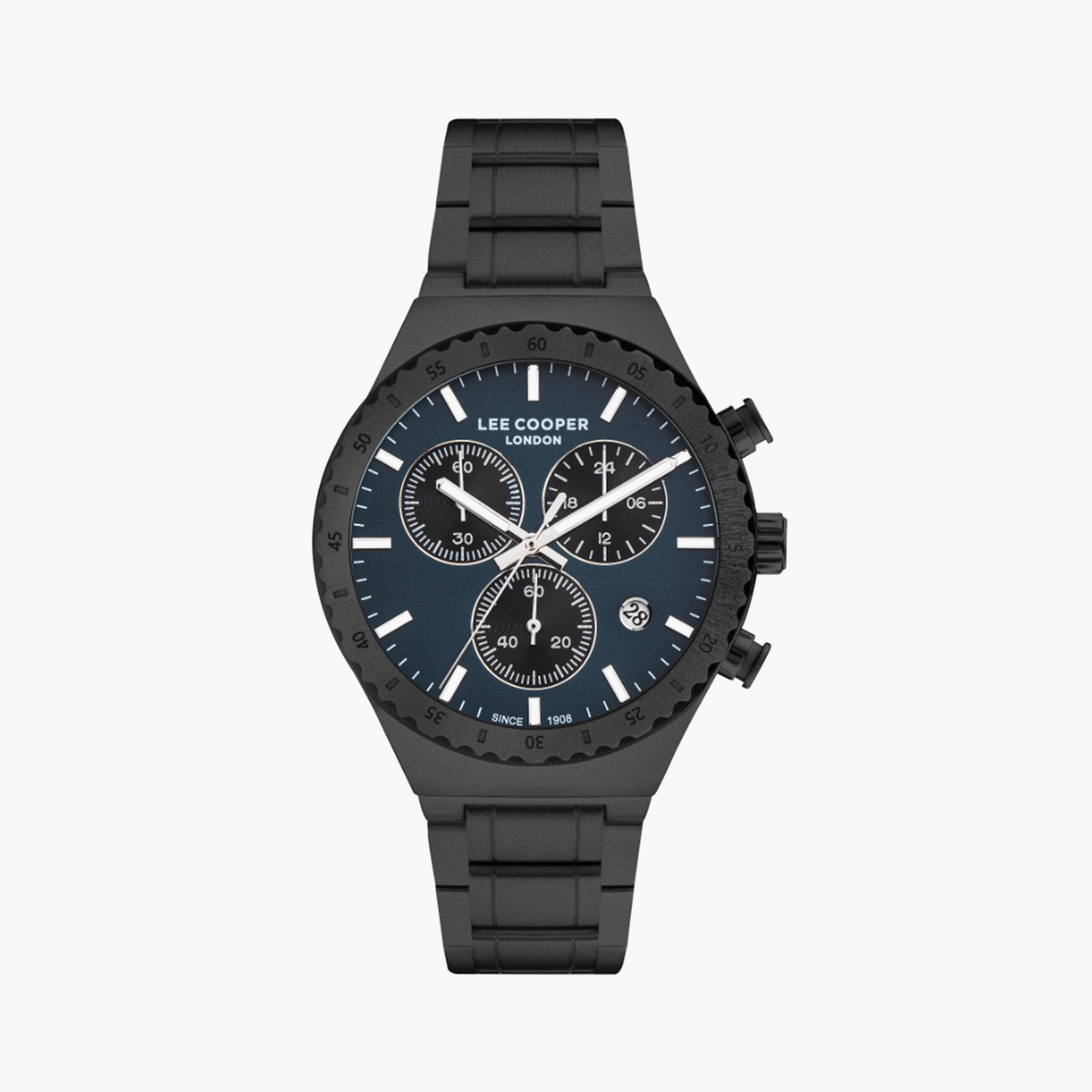 لي كوبر- ساعة كرونوغراف معدن للرجال اسود LC07853.690-men-watchesandjewellery-watches-image-1