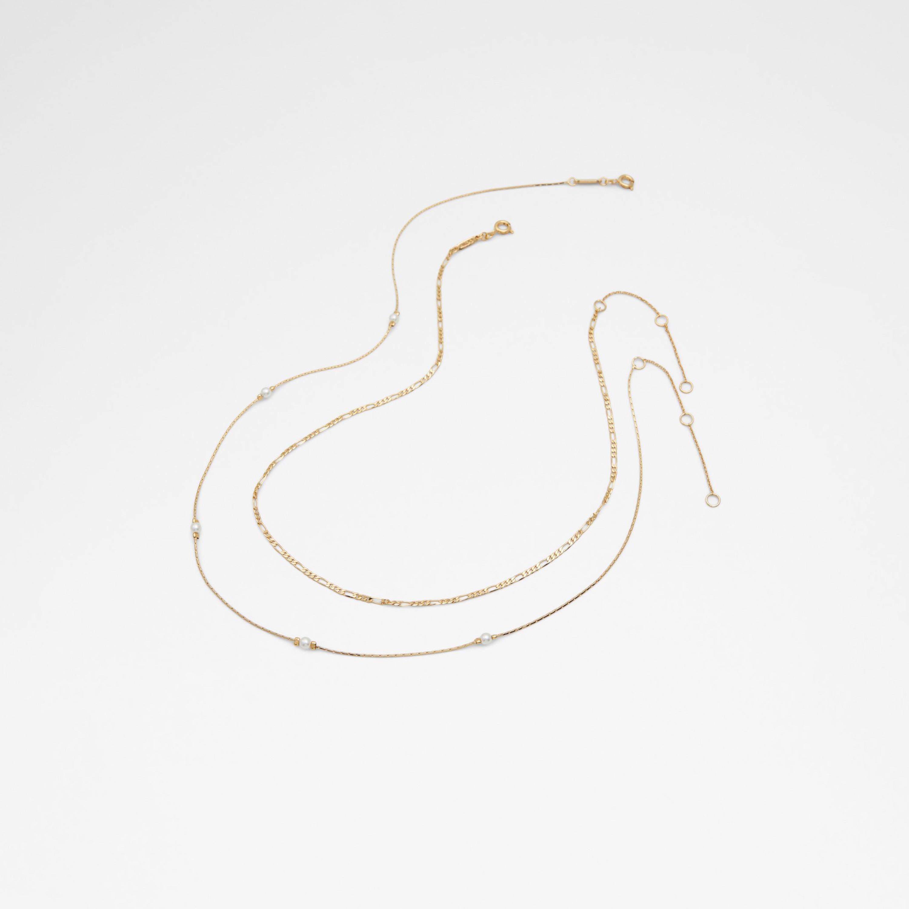 عقد ألدو ريسمي الذهبي للنساء - مجموعة من قطعتين | 23ريسمي-women-watchesandjewellery-jewellery-necklacesandpendants-image-1