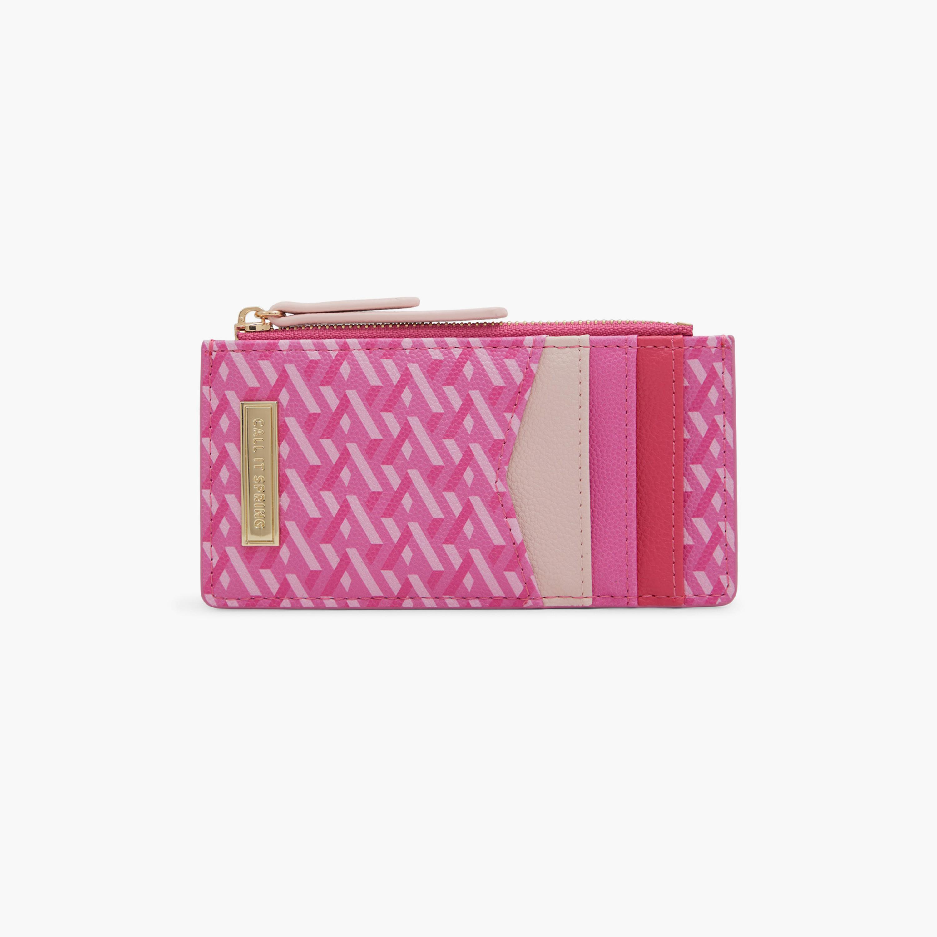كول ات سبرينج محفظة منقوشة نايلا بجيوب متعددة للبطاقات وسحاب-women-bagsandwallets-wallets-image-1