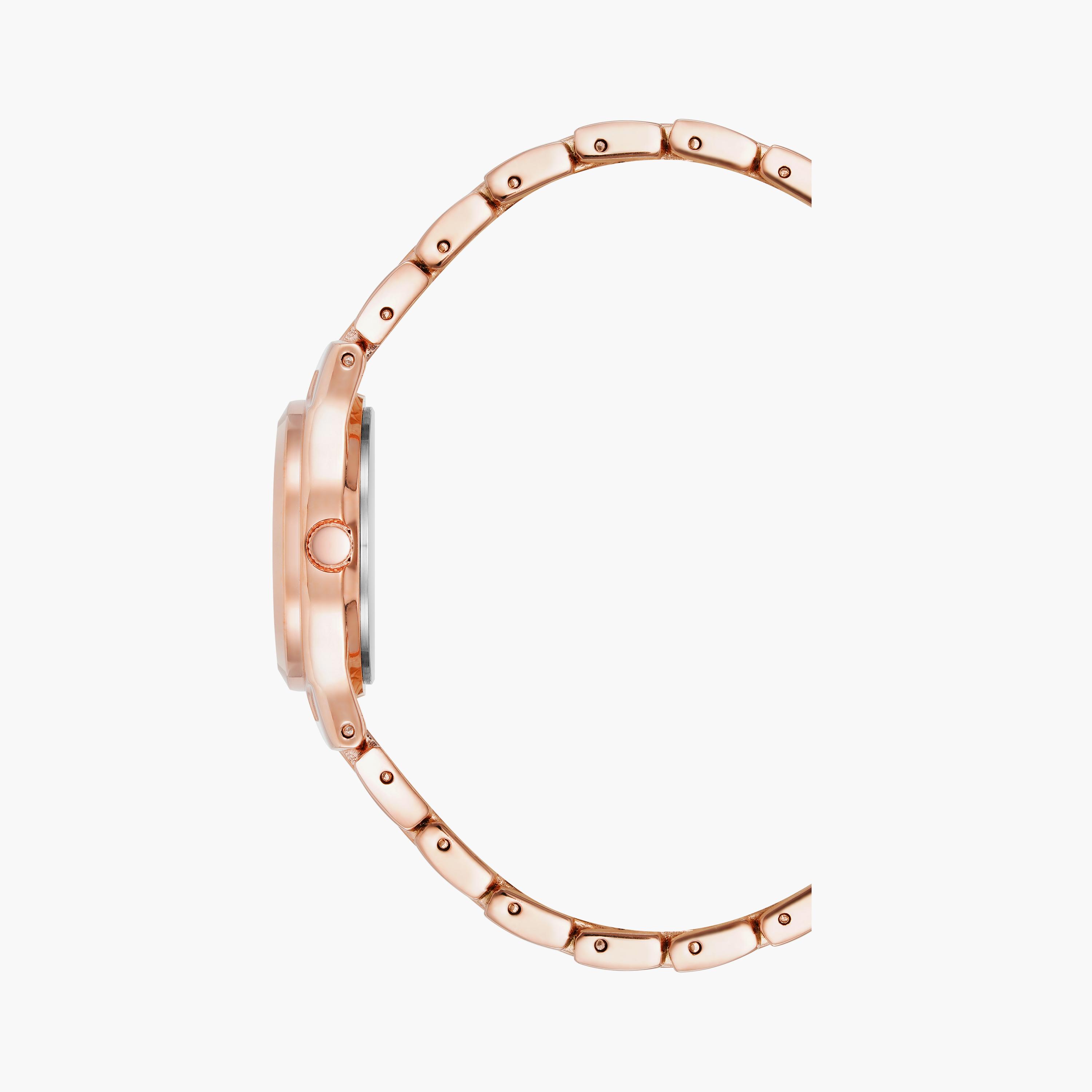 آن كلاين - ساعة يد تناظرية بسوار معدني روز جولد | 105490GNRG-women-watchesandjewellery-watches-image-2