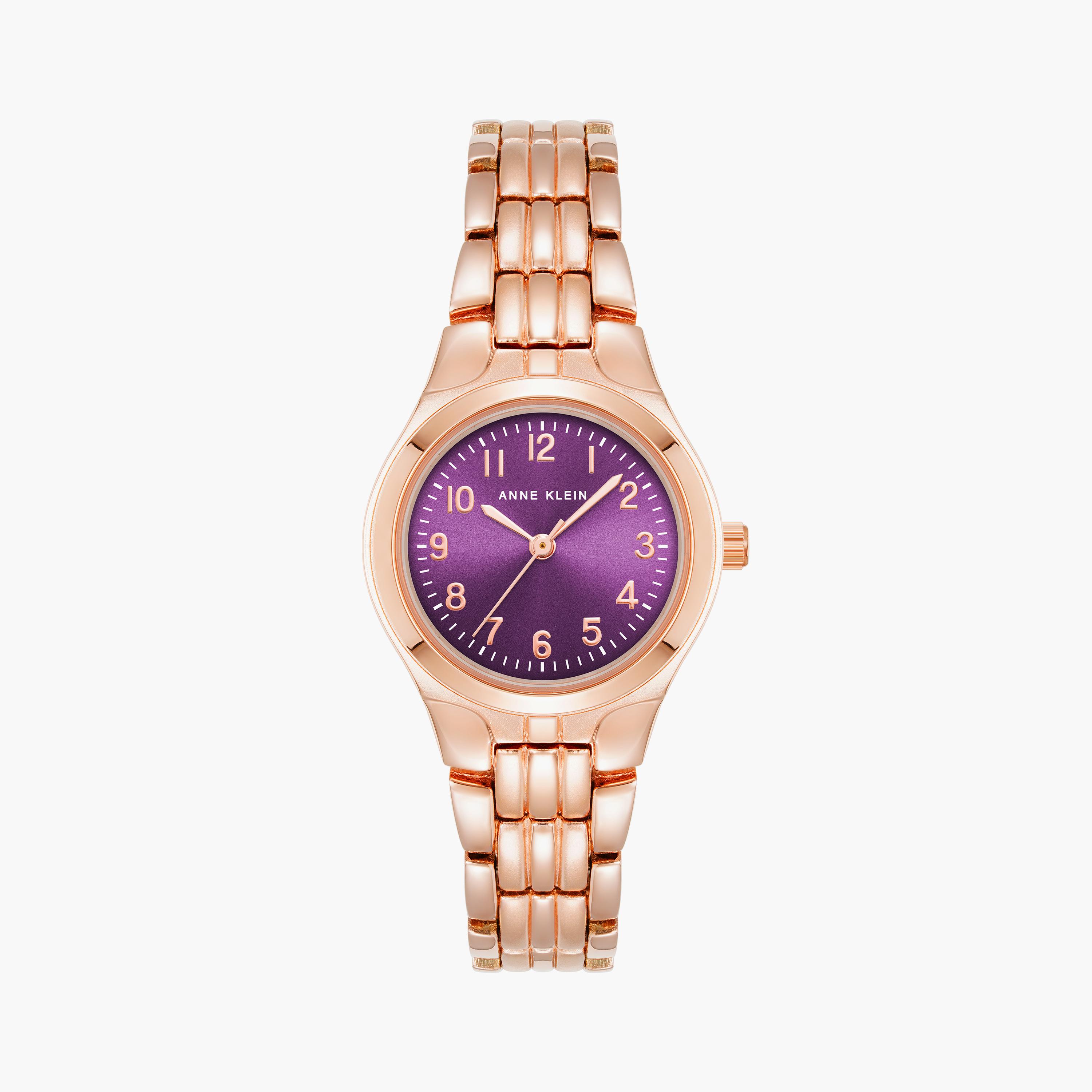 آن كلاين - ساعة يد تناظرية بسوار معدني روز جولد | 105490MVRG-women-watchesandjewellery-watches-image-1