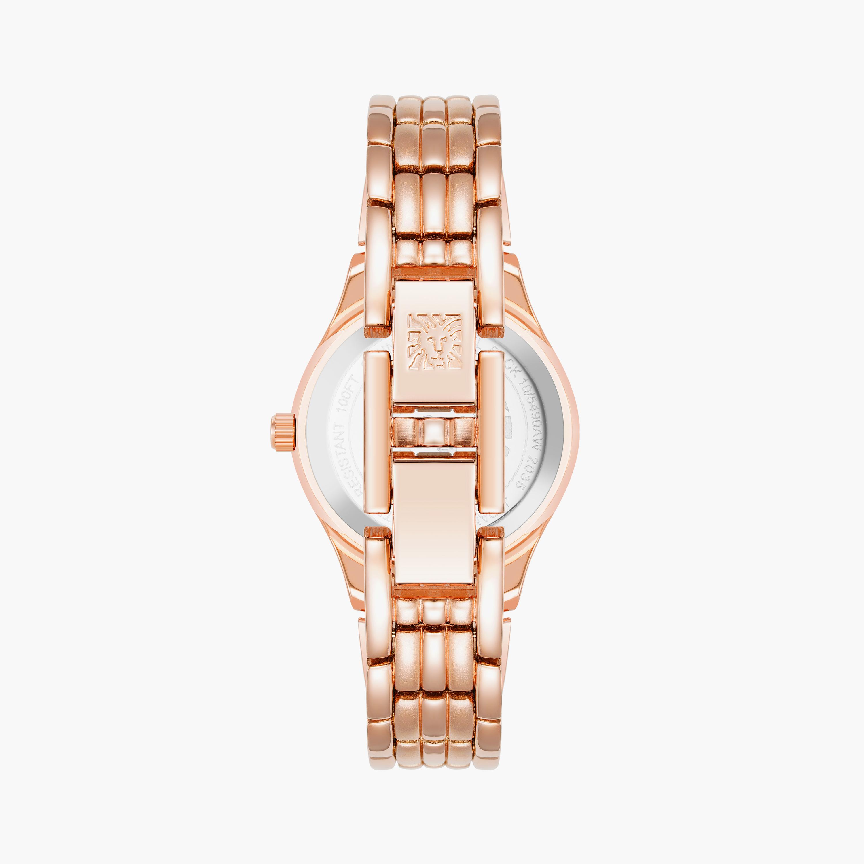 آن كلاين - ساعة يد تناظرية بسوار معدني روز جولد | 105490MVRG-women-watchesandjewellery-watches-image-3