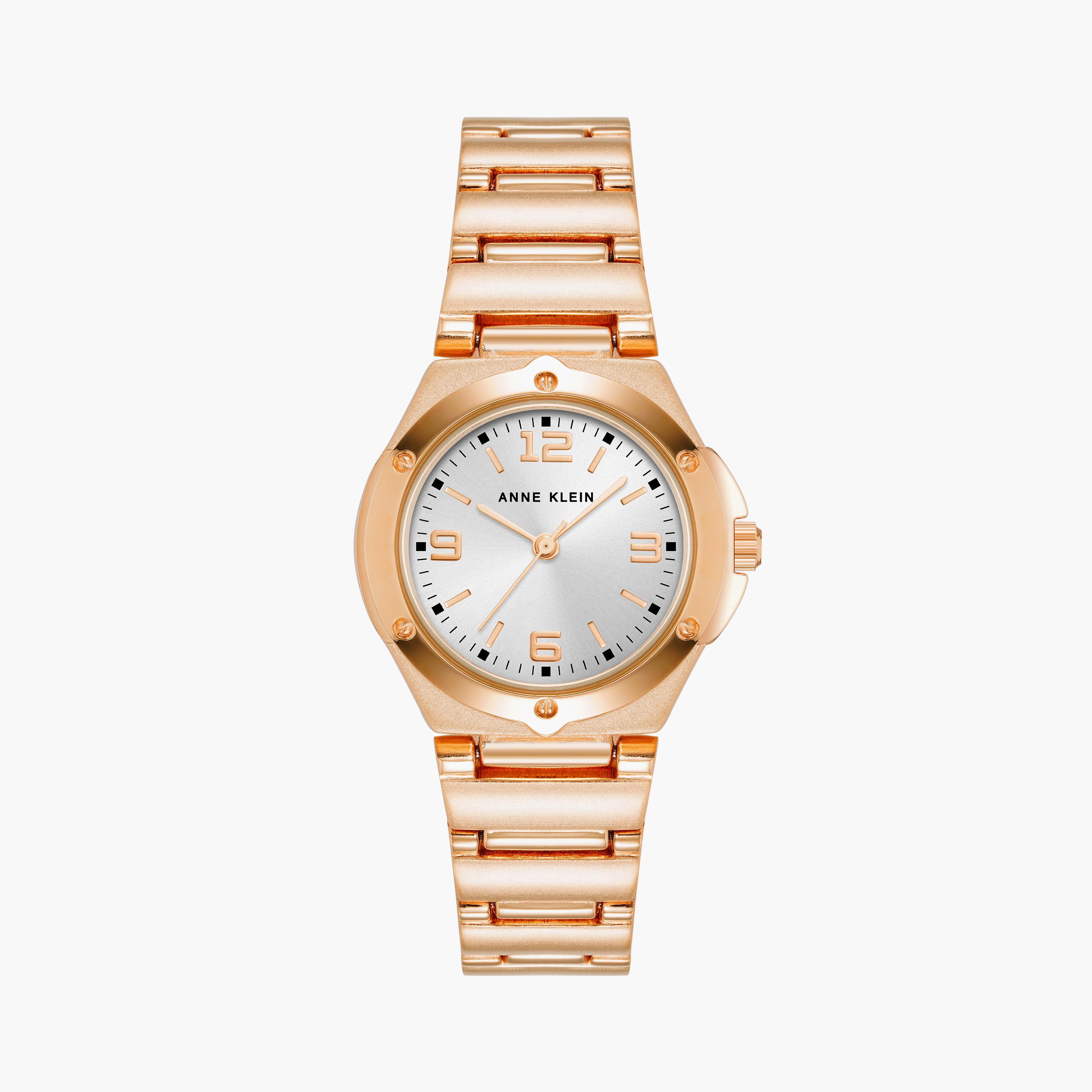 آن كلاين - ساعة يد تناظرية بسوار معدني روز جولد | 108654SVRG-women-watchesandjewellery-watches-image-1