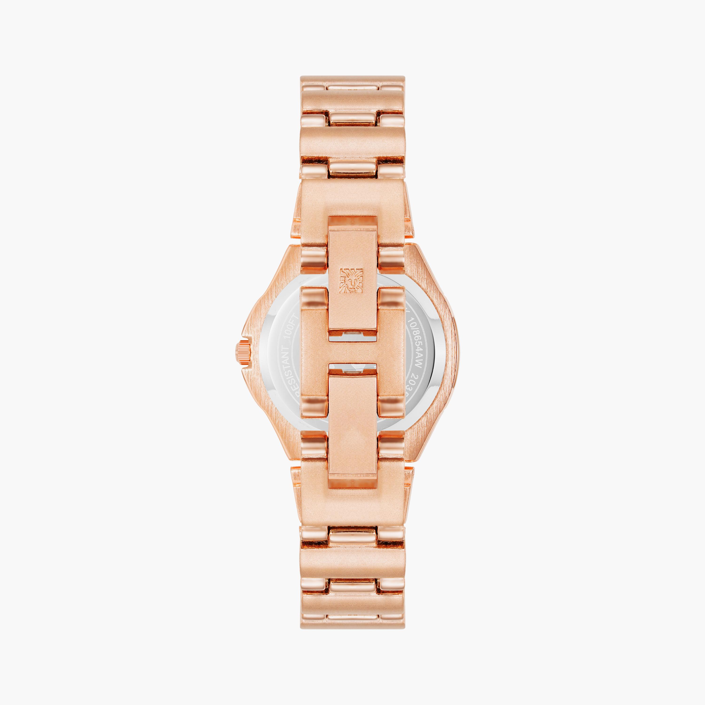 آن كلاين - ساعة يد تناظرية بسوار معدني روز جولد | 108654SVRG-women-watchesandjewellery-watches-image-3