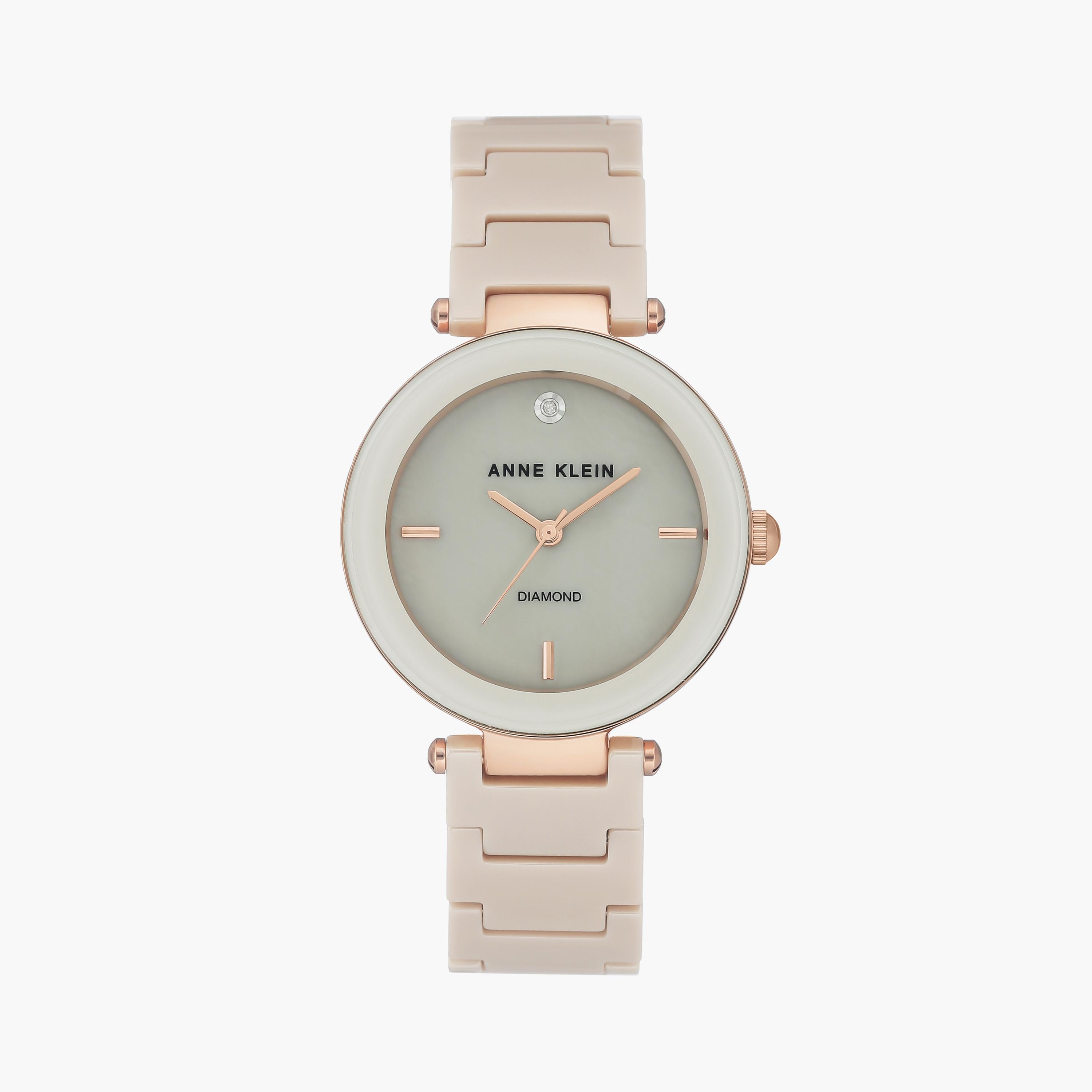 آن كلاين - ساعة يد تناظرية بسوار سيلكون روز جولد | AK1018RGTN-women-watchesandjewellery-watches-image-1