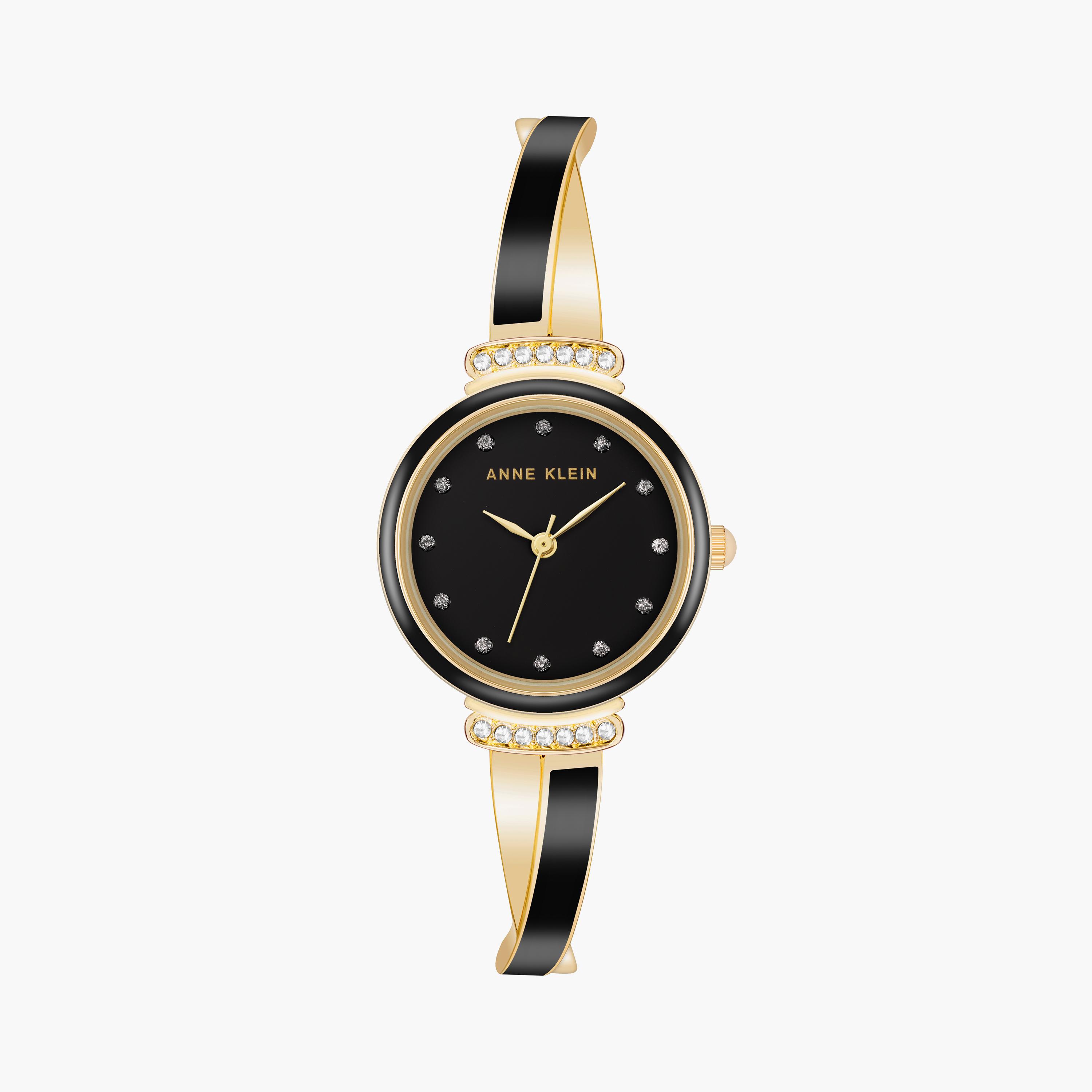 آن كلاين ساعة يد تناظرية بسوار معدني أسود | AK3740BKGB -women-watchesandjewellery-watches-image-1