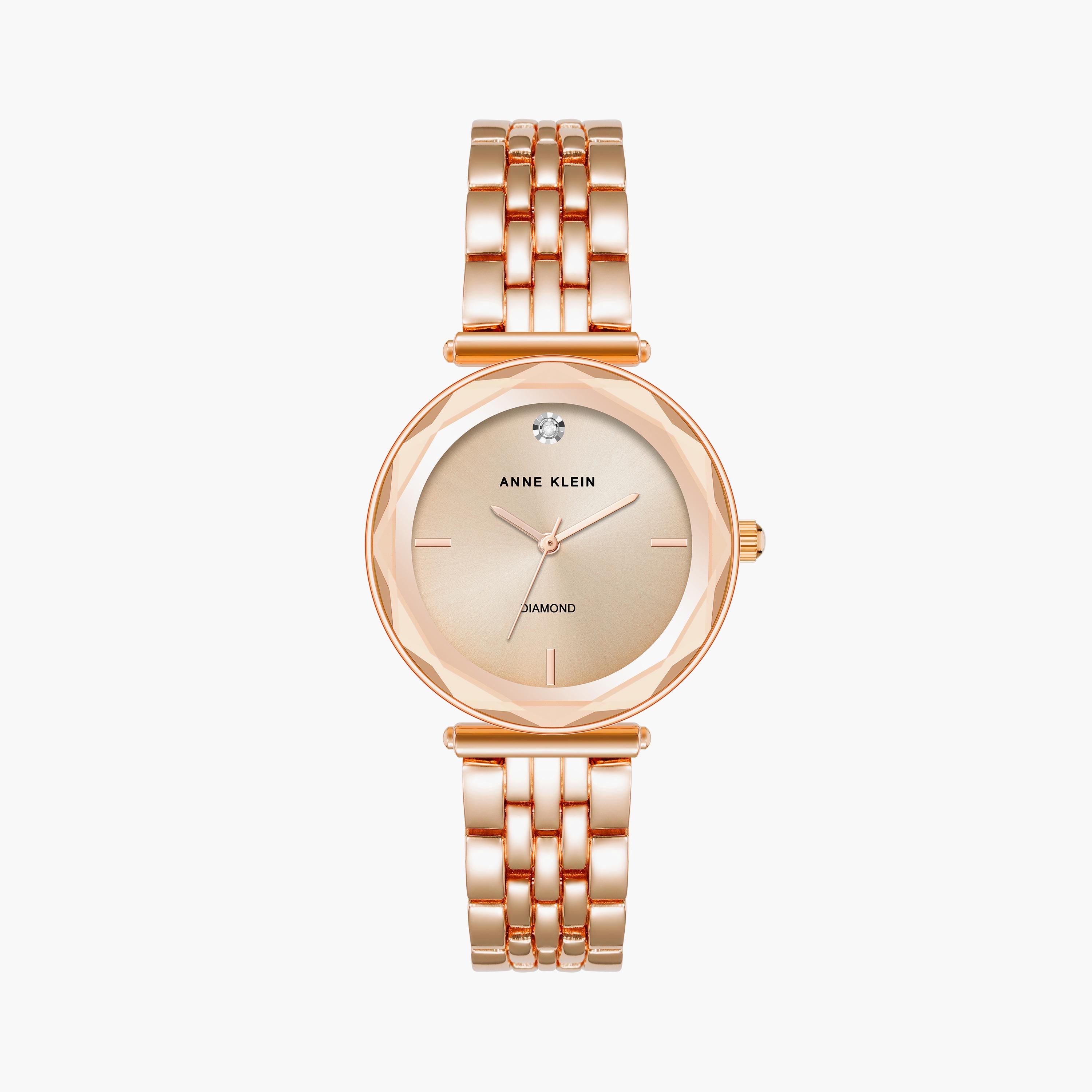 آن كلاين - ساعة يد تناظرية بسوار معدني روز جولد | AK3976RGRG-women-watchesandjewellery-watches-image-1