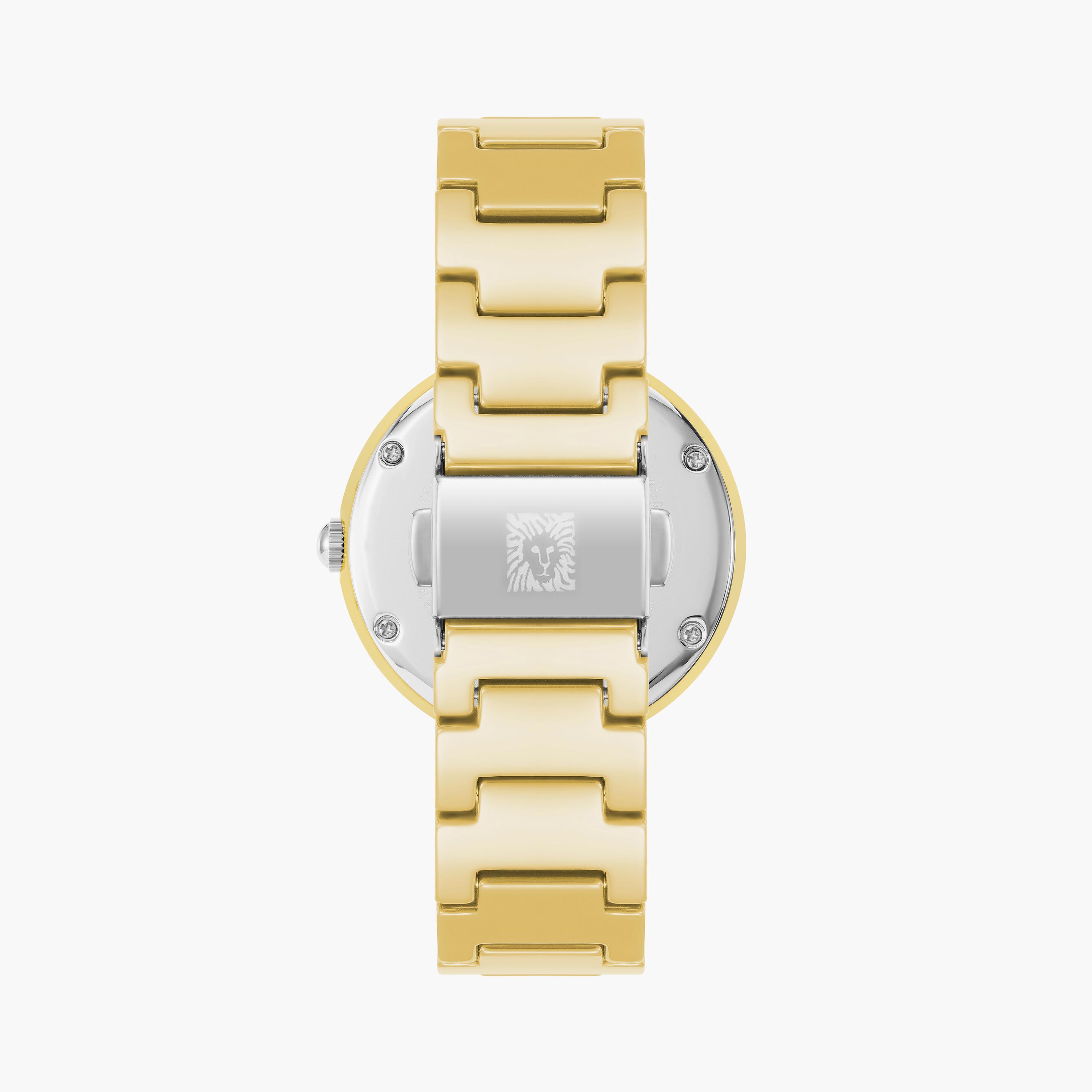 آن كلاين - ساعة يد نسائية تناظرية بسوار سيلكون أصفر | AK4037BKBK-women-watchesandjewellery-watches-image-3