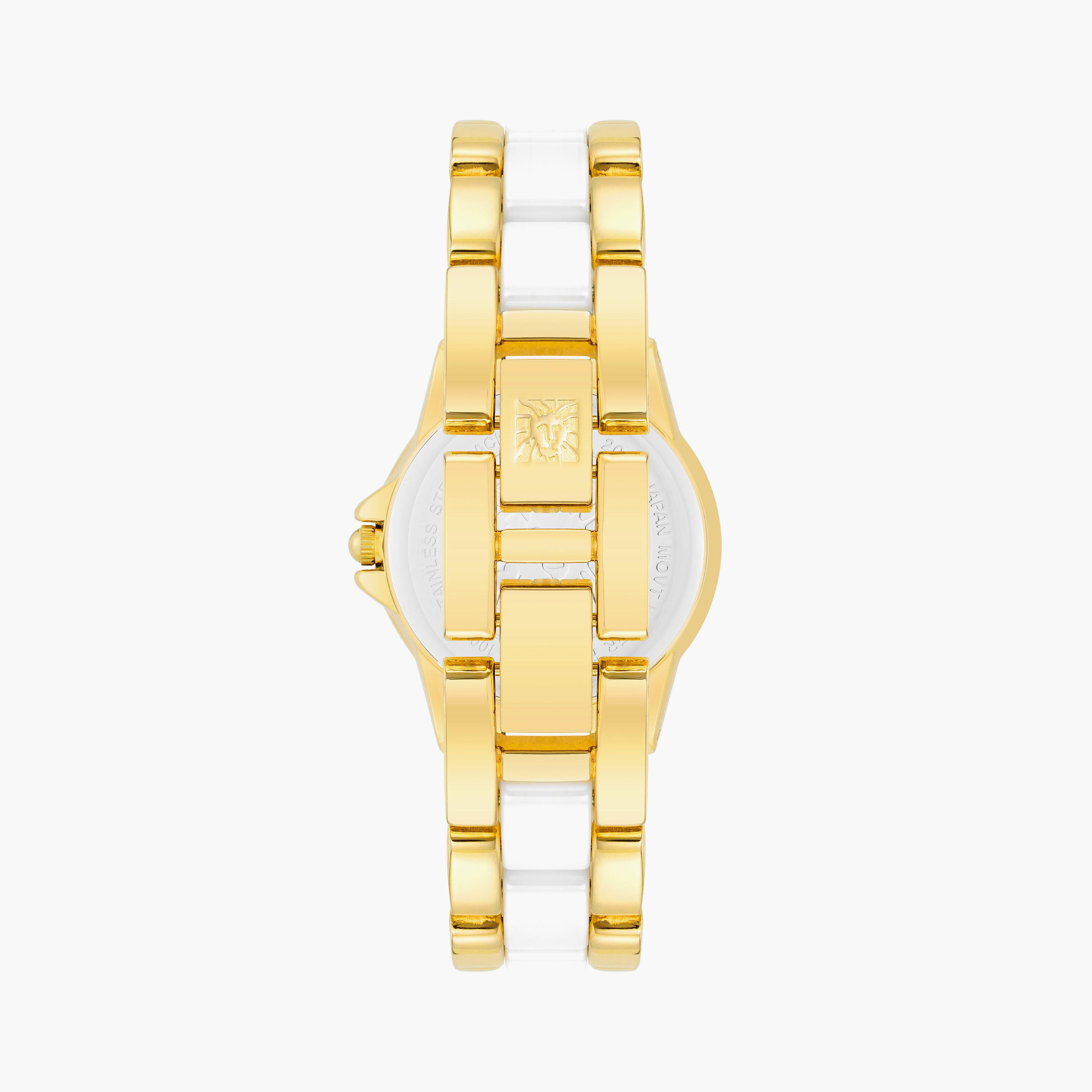 آن كلاين - ساعة يد تناظرية بسوار سيلكون أبيض | AK4118WTGB-women-watchesandjewellery-watches-image-3