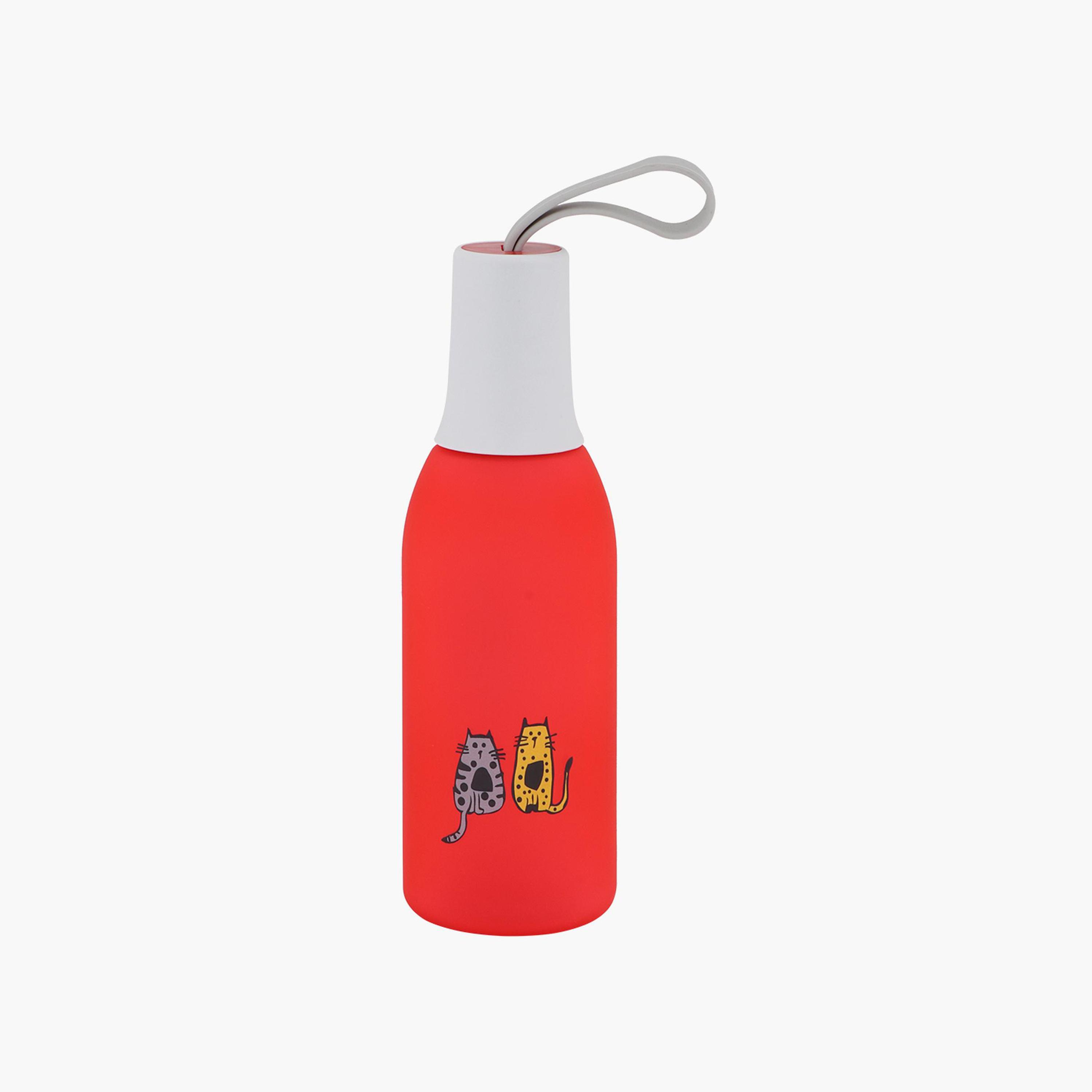 زجاجة مياه قطط من بيجديزاين، أحمر، 650 مل-school-waterbottles-image-1