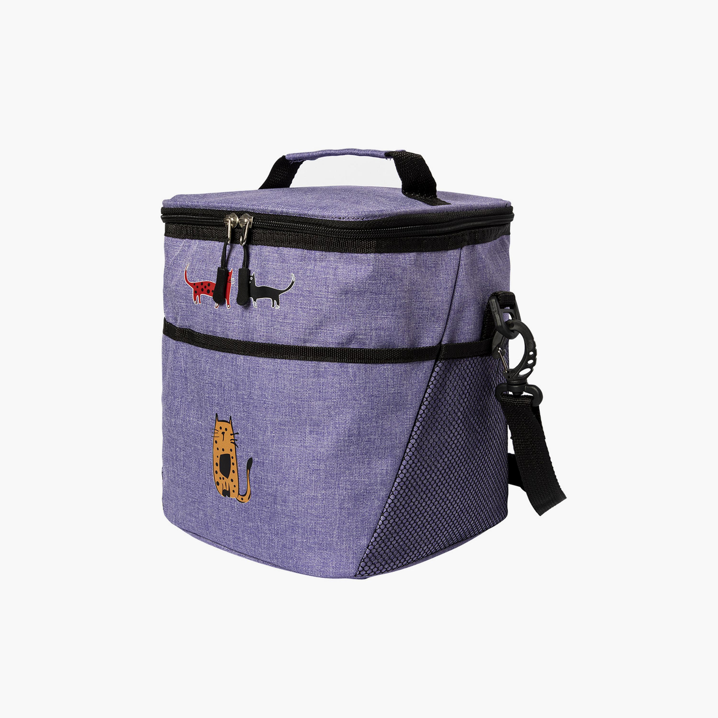 BiggDesign Cats Insulated Lunch Bag, Purple-school-lunchessentials-lunchbags-image-2
