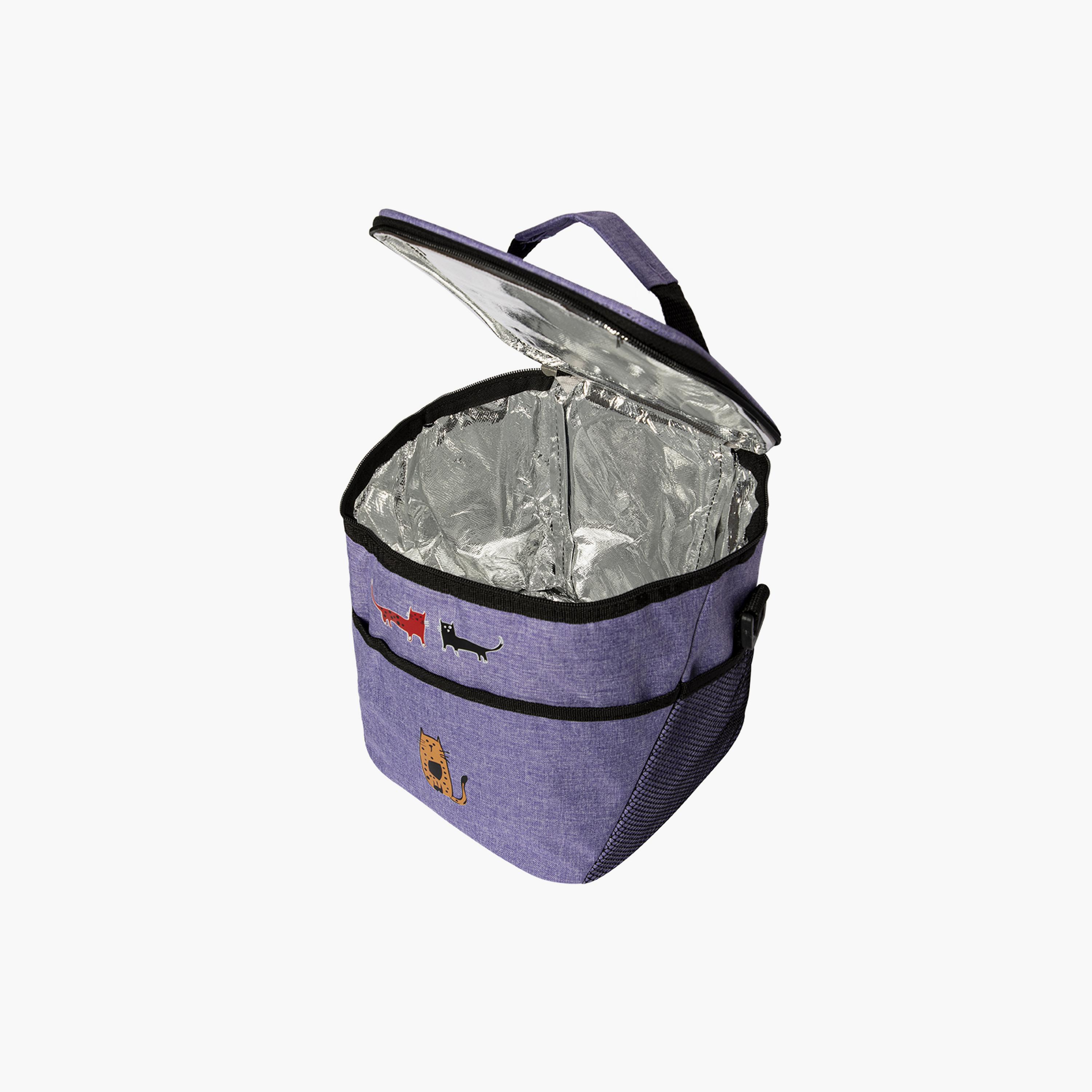 BiggDesign Cats Insulated Lunch Bag, Purple-school-lunchessentials-lunchbags-image-3