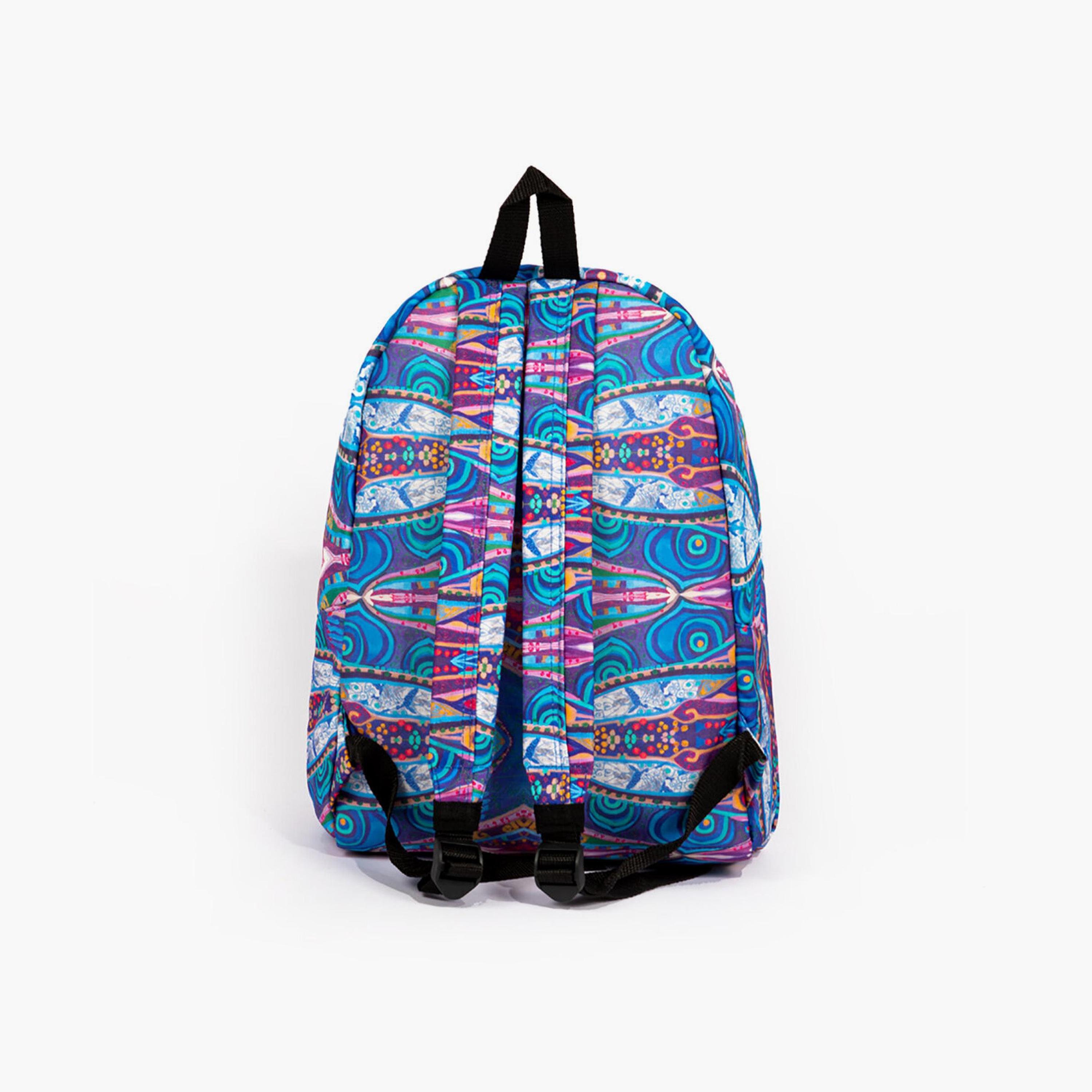 BiggDesign Blue Water Printed Backpack, Blue-school-bagsandbackpacks-backpacks-image-2