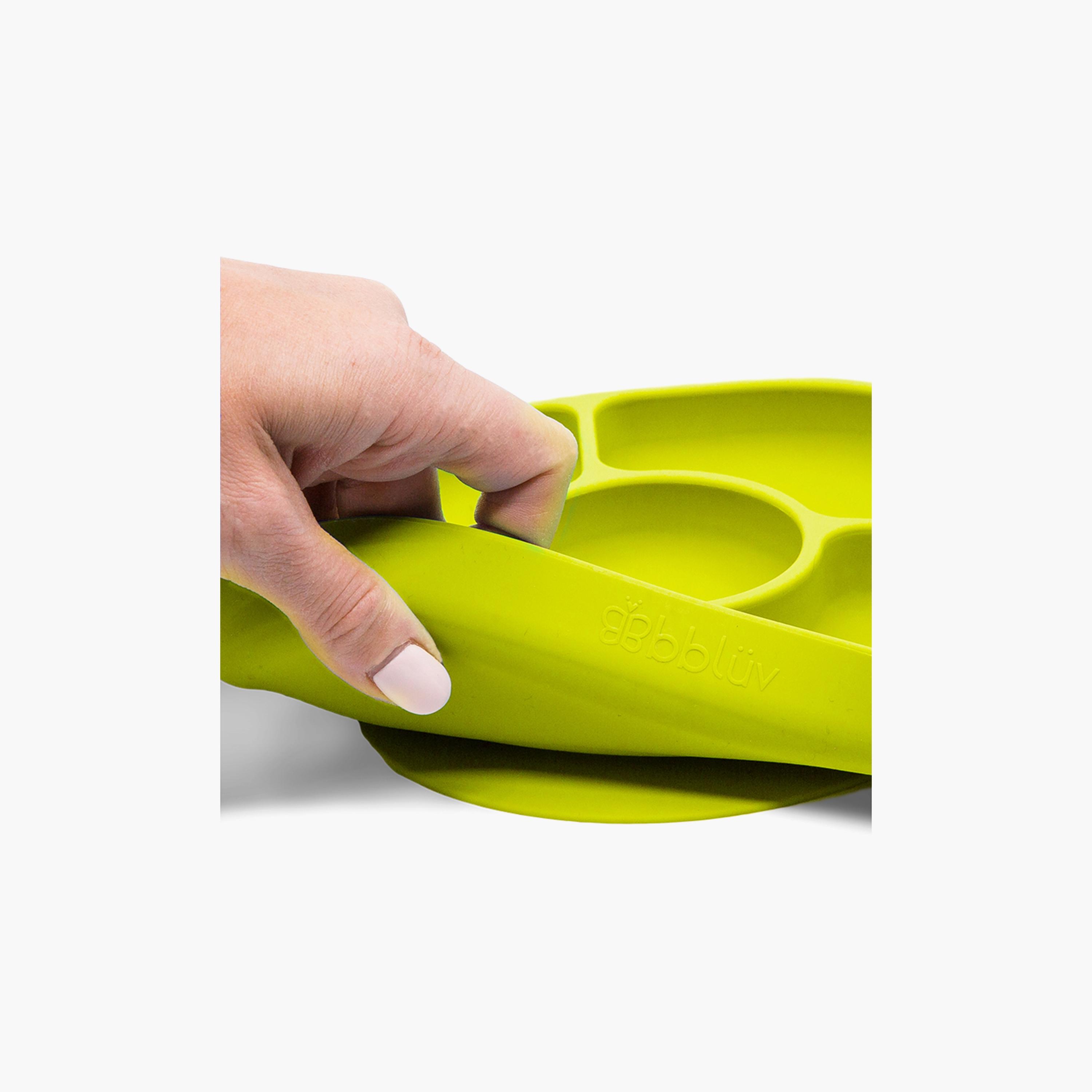 Bbluv Yumi Anti-Spill Silicone Feeding Plate with Spoon-baby-feeding-mealtimeessentials-image-2