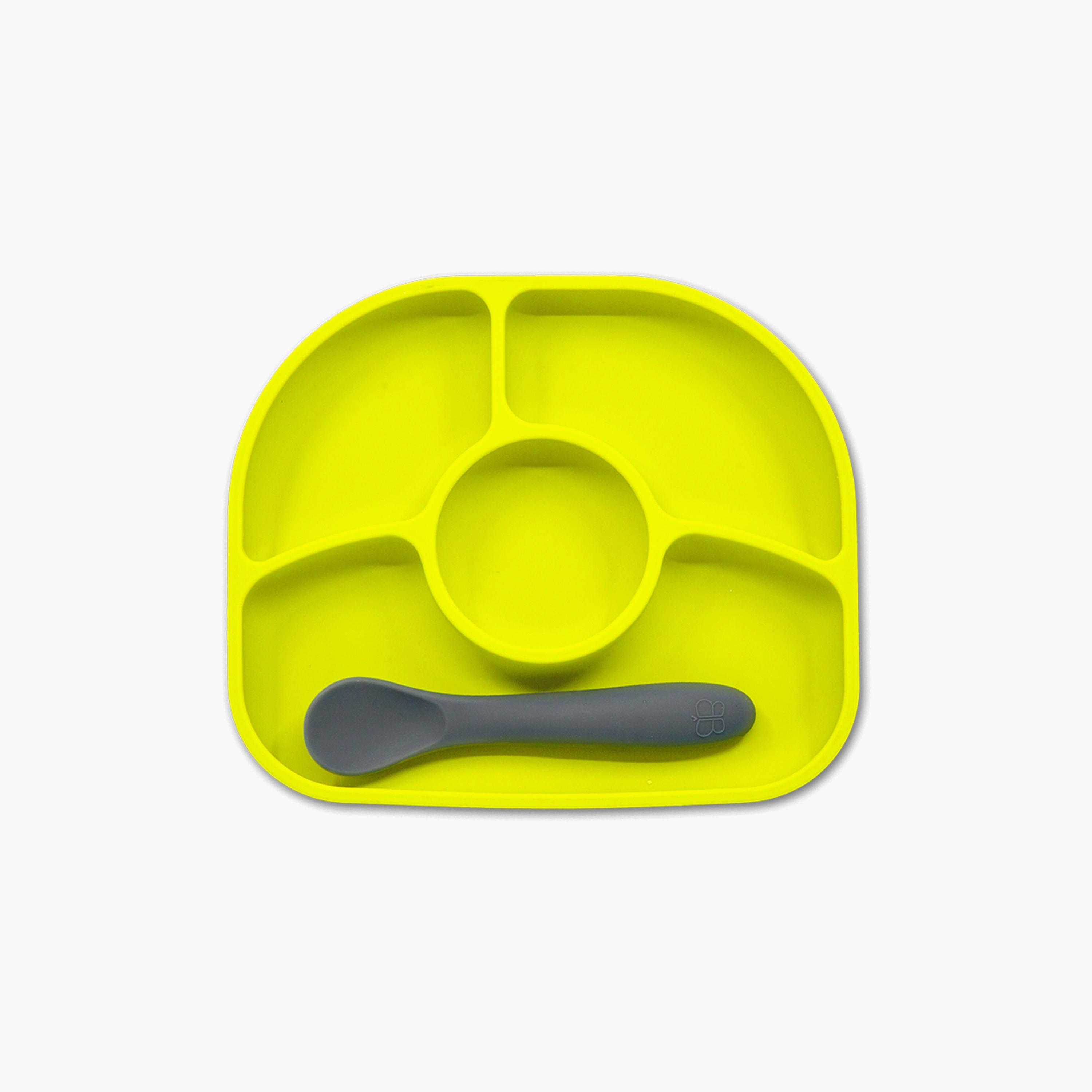 Bbluv Yumi Anti-Spill Silicone Feeding Plate with Spoon-baby-feeding-mealtimeessentials-image-3