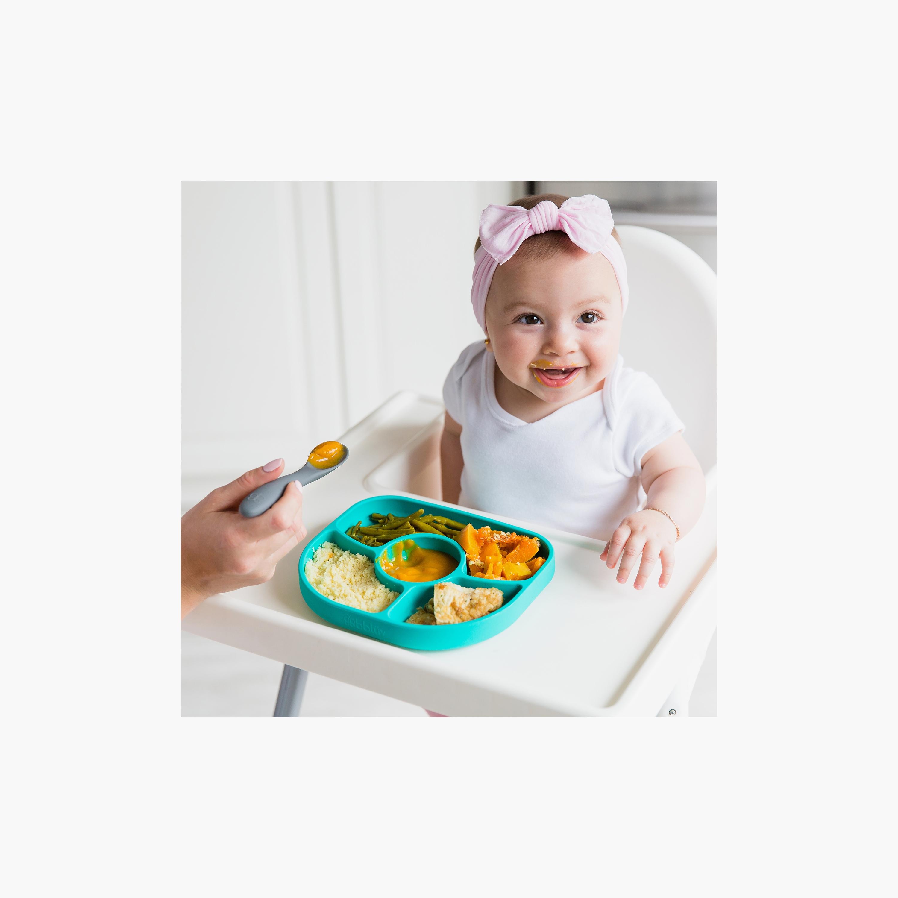 Bbluv Yumi Anti-Spill Silicone Feeding Plate with Spoon-baby-feeding-mealtimeessentials-image-4