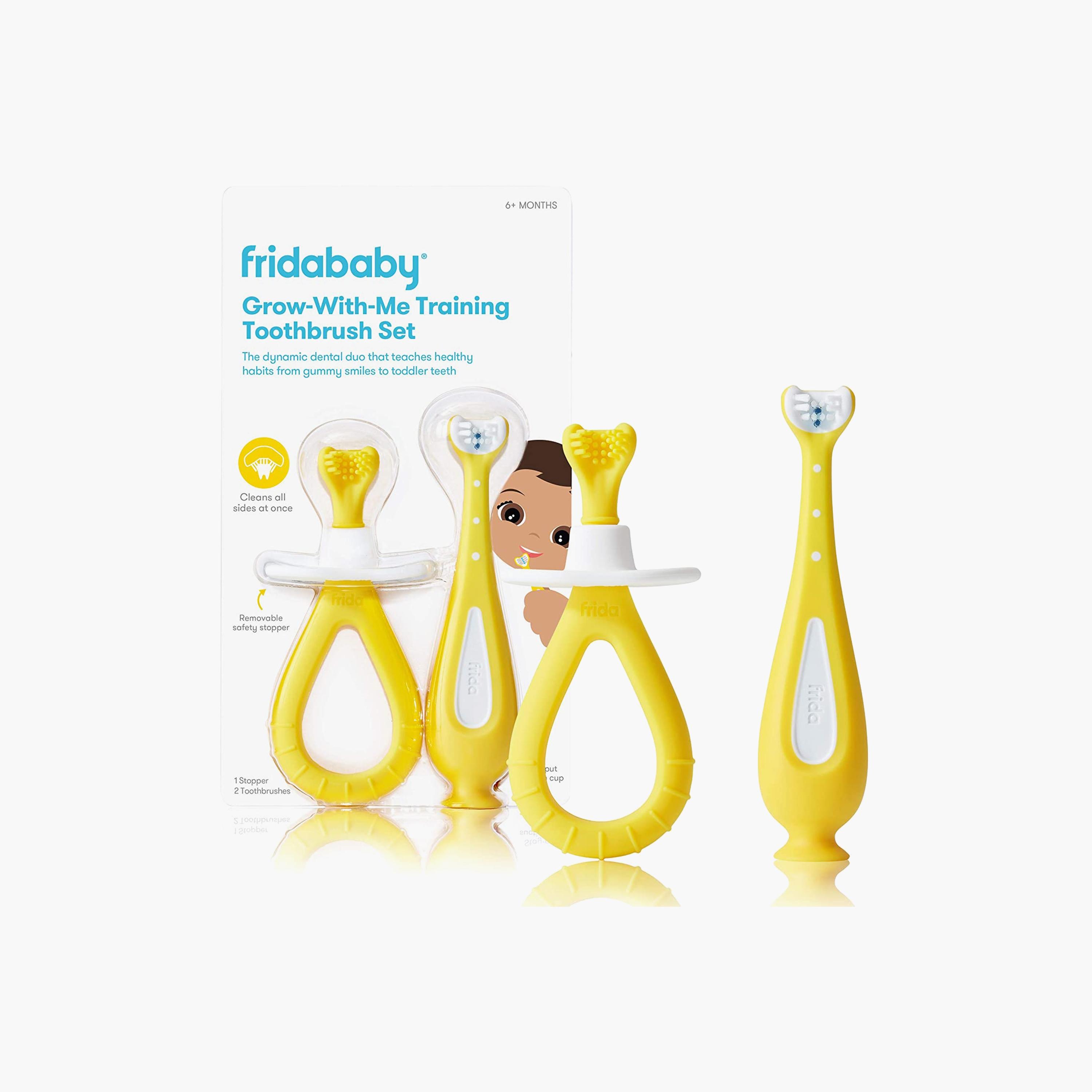 FridaBaby 2-Piece Grow-with-Me Training Toothbrush with Stopper-baby-bathandcare-oralcare-image-1
