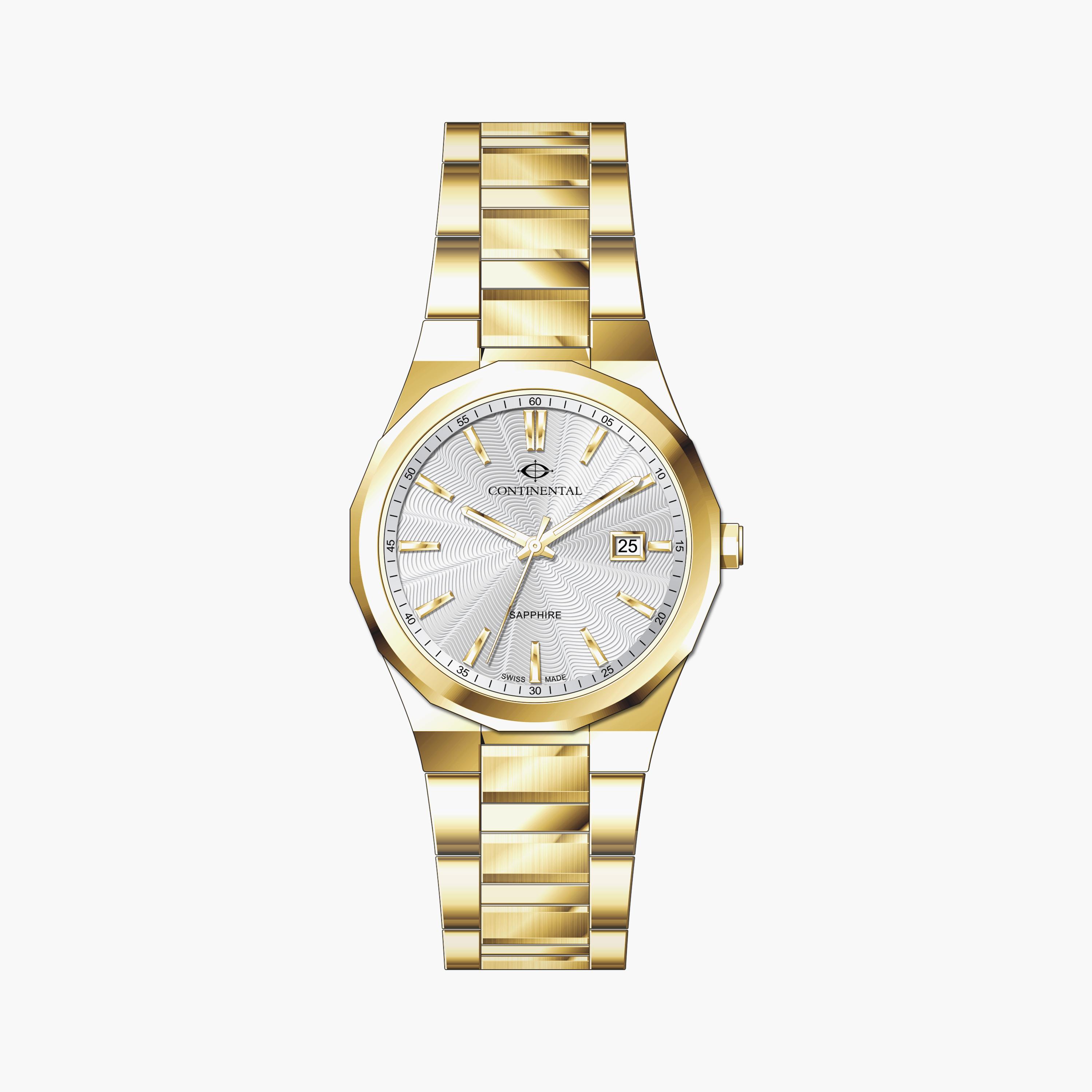 ساعة يد تناظرية لون ذهبي وفضي بسوار ستانلس ستيل للنساء من أوماكس - 00JEX002N002-men-watchesandjewellery-watches-image-1