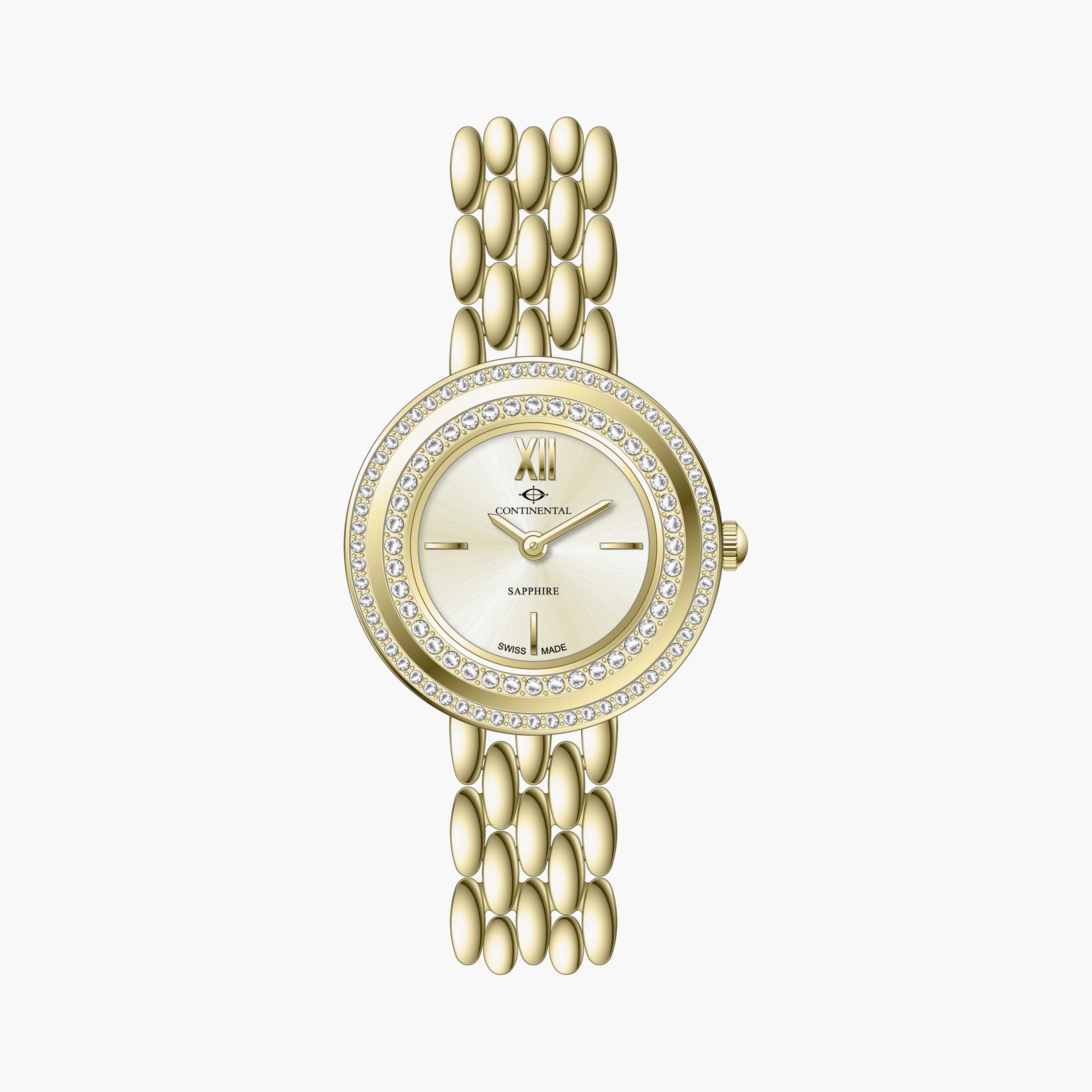 كونتيننتال-ساعة تناظري حزام ستانلس ستيل- ذهبي | 22501-LT202231-women-watchesandjewellery-watches-image-1