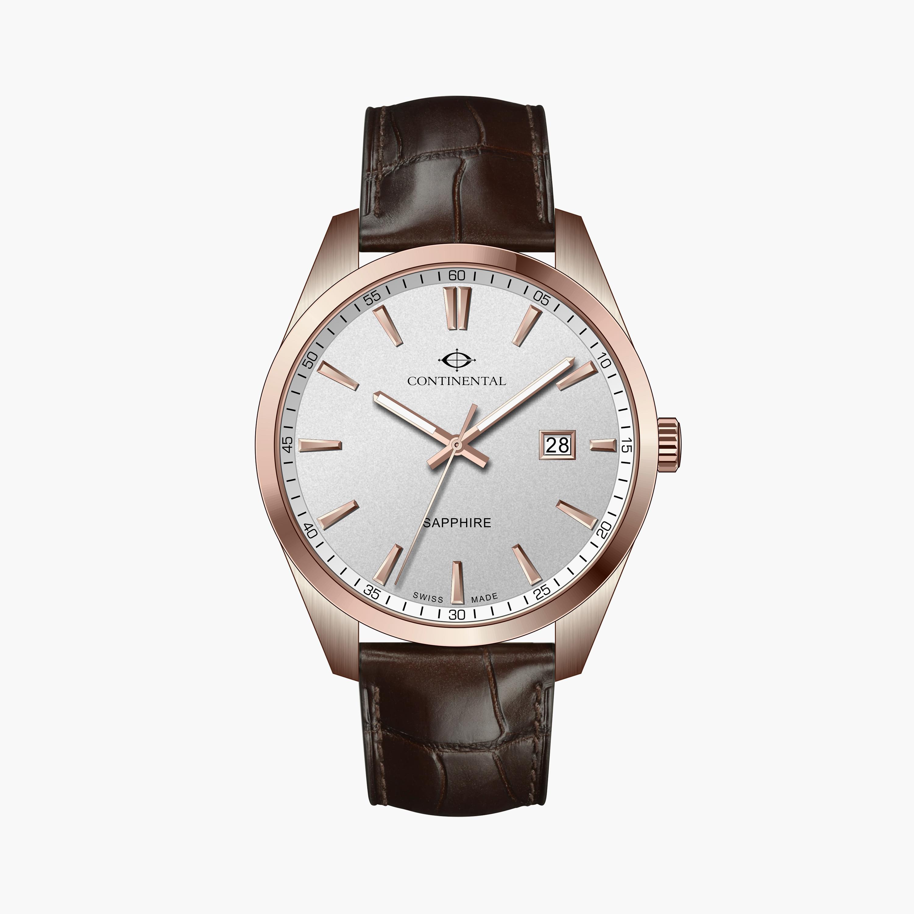 كونتيننتال-ساعة تناظرية للرجال حزام جلدي- بني | 23001-GD556130-men-watchesandjewellery-watches-image-1