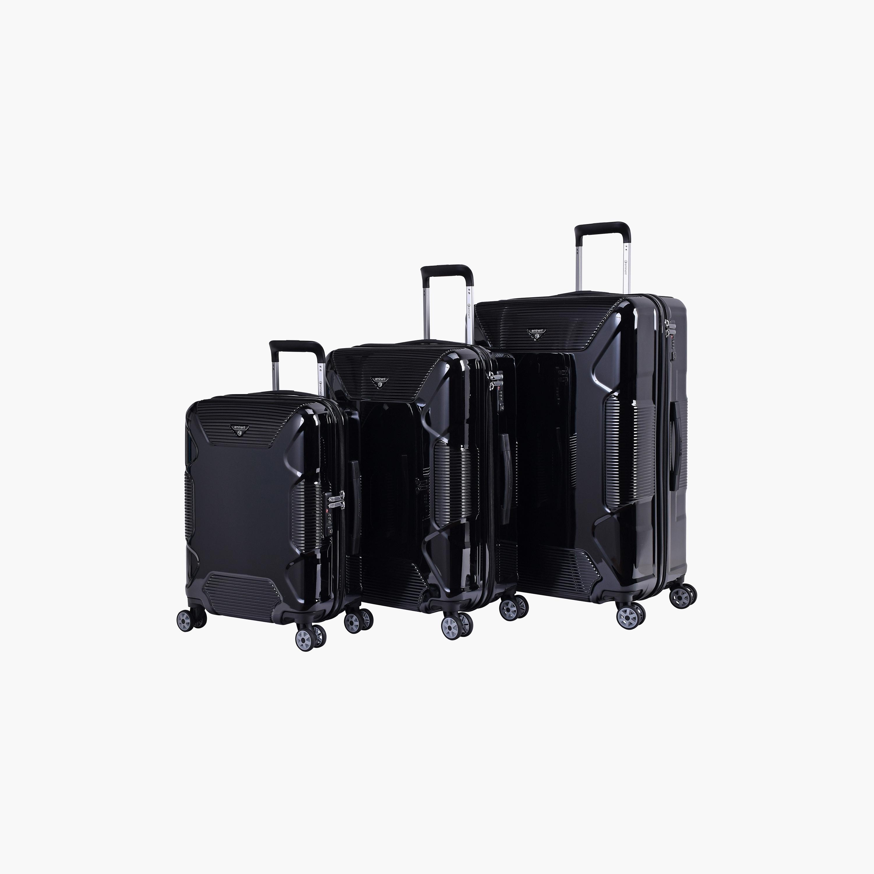 Eminent Set of 3 Hard Case Luggage Trolley Bag with Double 4 Spinner Wheels | KJ84-travel-luggagesandbags-luggage-image-1