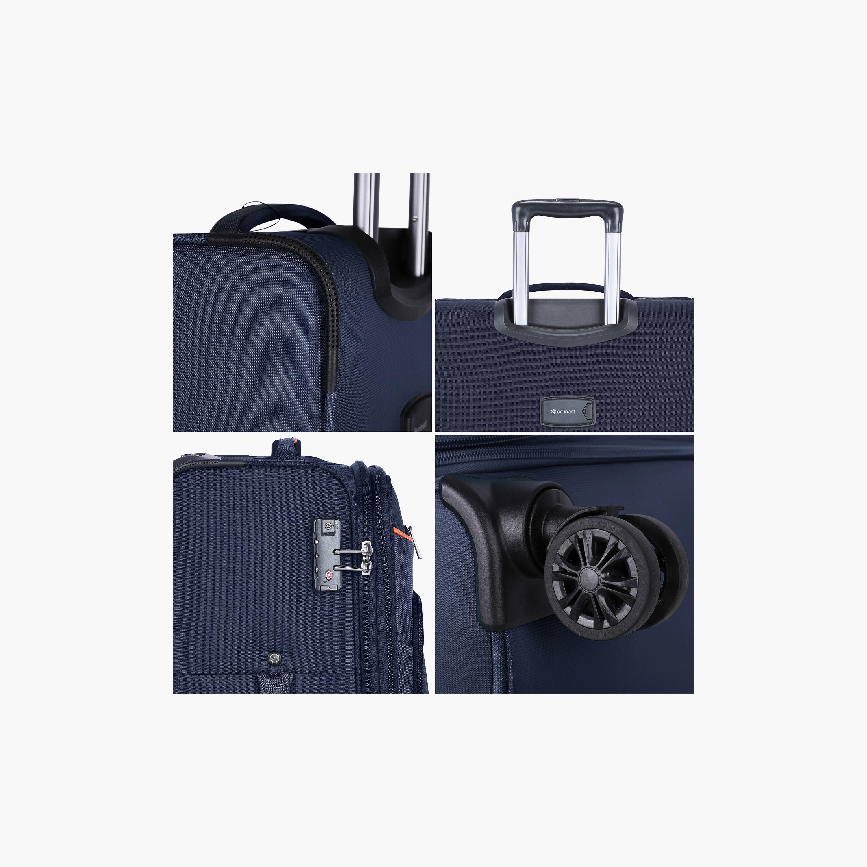 Eminent 58 CM Cabin Soft Case Luggage Trolley Bag with Double 4 Spinner Wheels | E788-travel-luggagesandbags-luggage-image-4