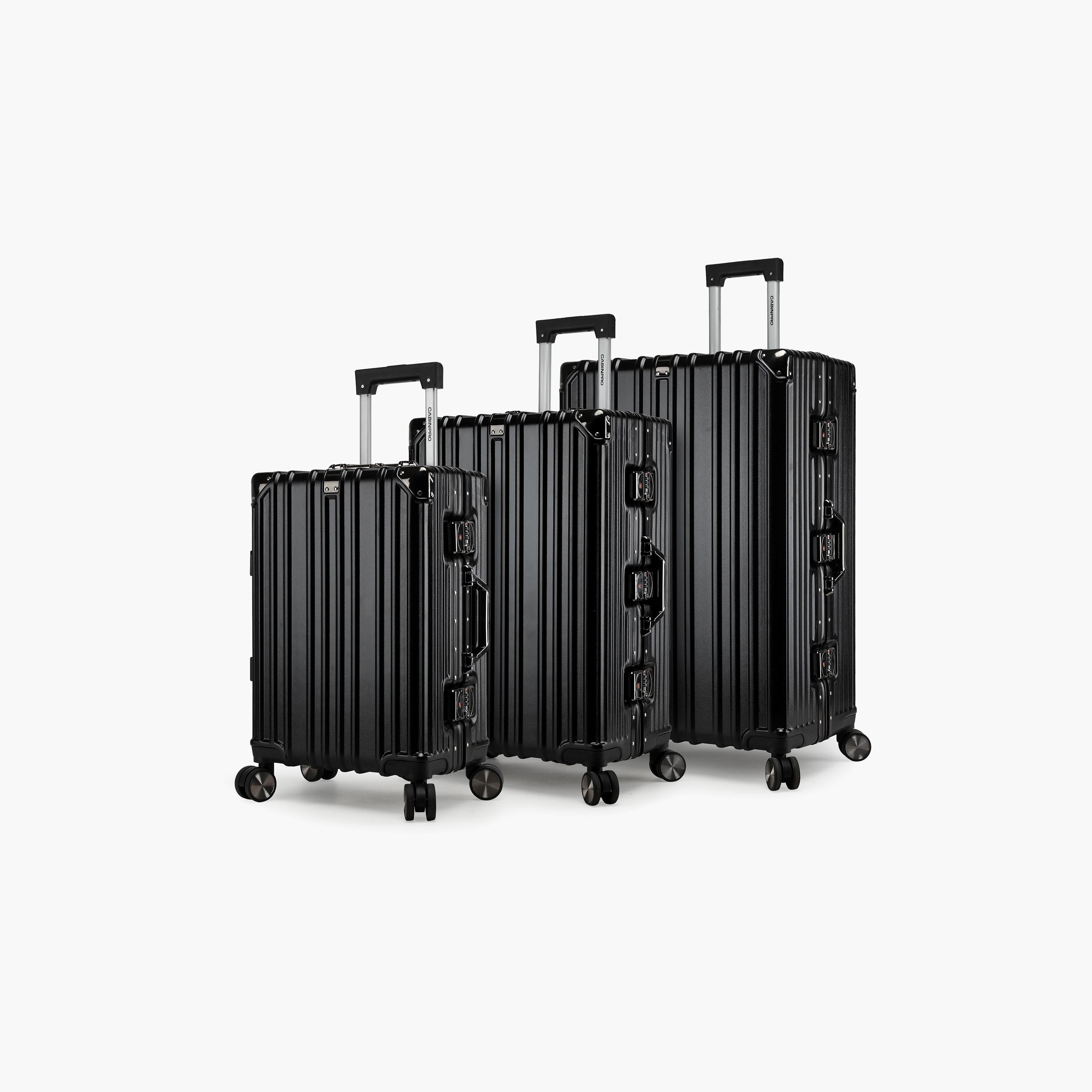 CabinPro Set of 3 Hard Case Luggage Trolley Bag with Double 4 Spinner Wheels | CP001-travel-luggagesandbags-luggage-image-1