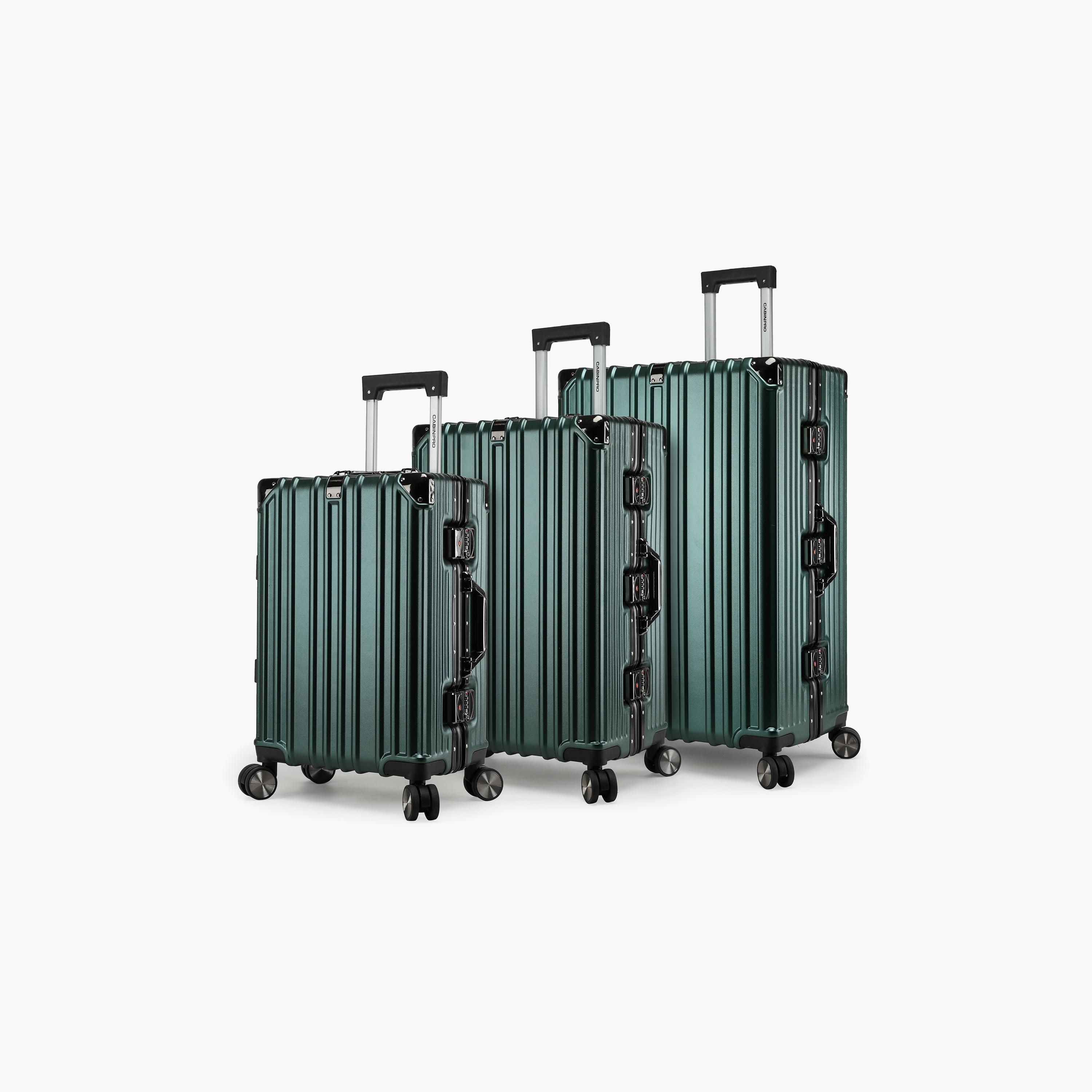 CabinPro Set of 3 Hard Case Luggage Trolley Bag with Double 4 Spinner Wheels | CP001-travel-luggagesandbags-luggage-image-1