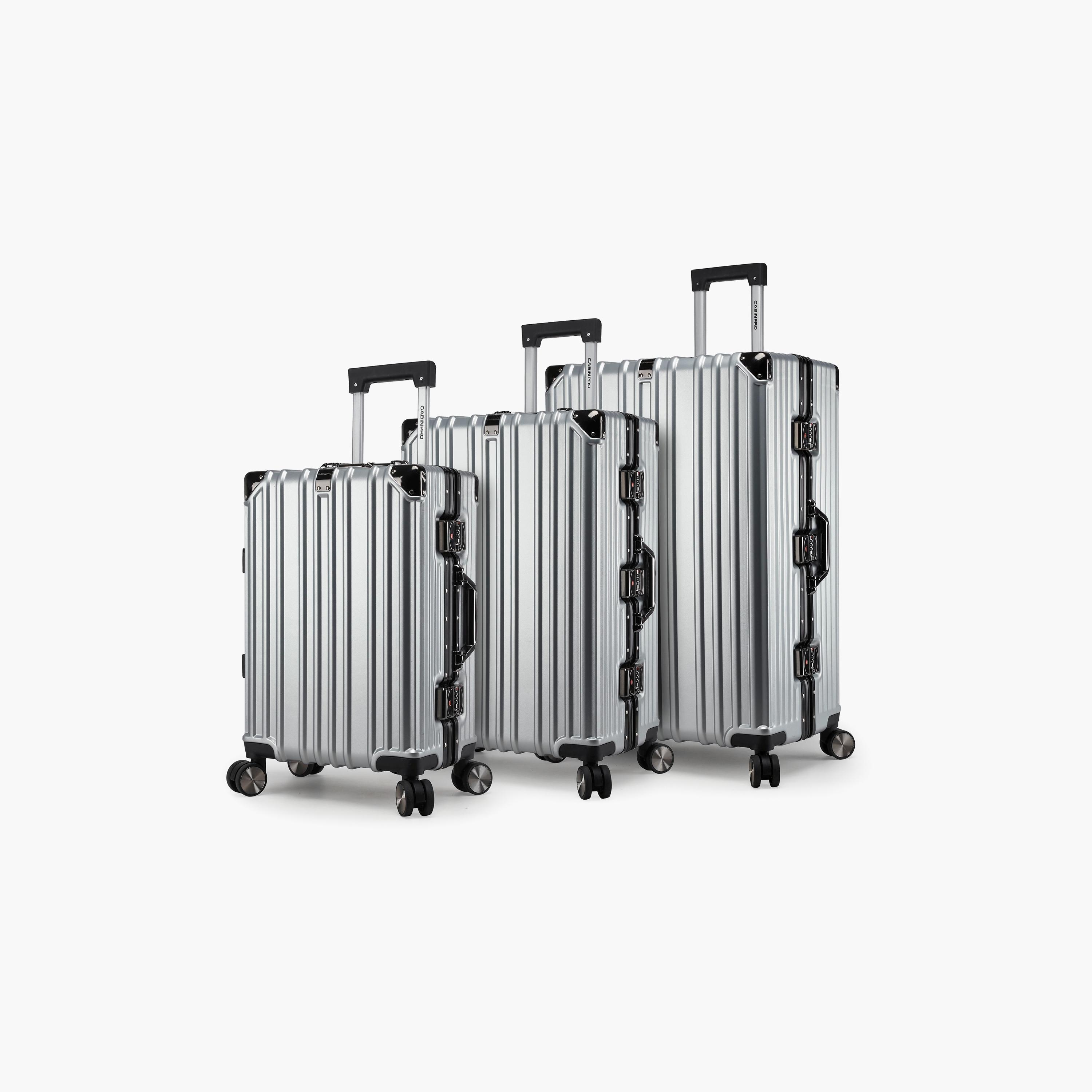 CabinPro Set of 3 Hard Case Luggage Trolley Bag with Double 4 Spinner Wheels | CP001-travel-luggagesandbags-luggage-image-1