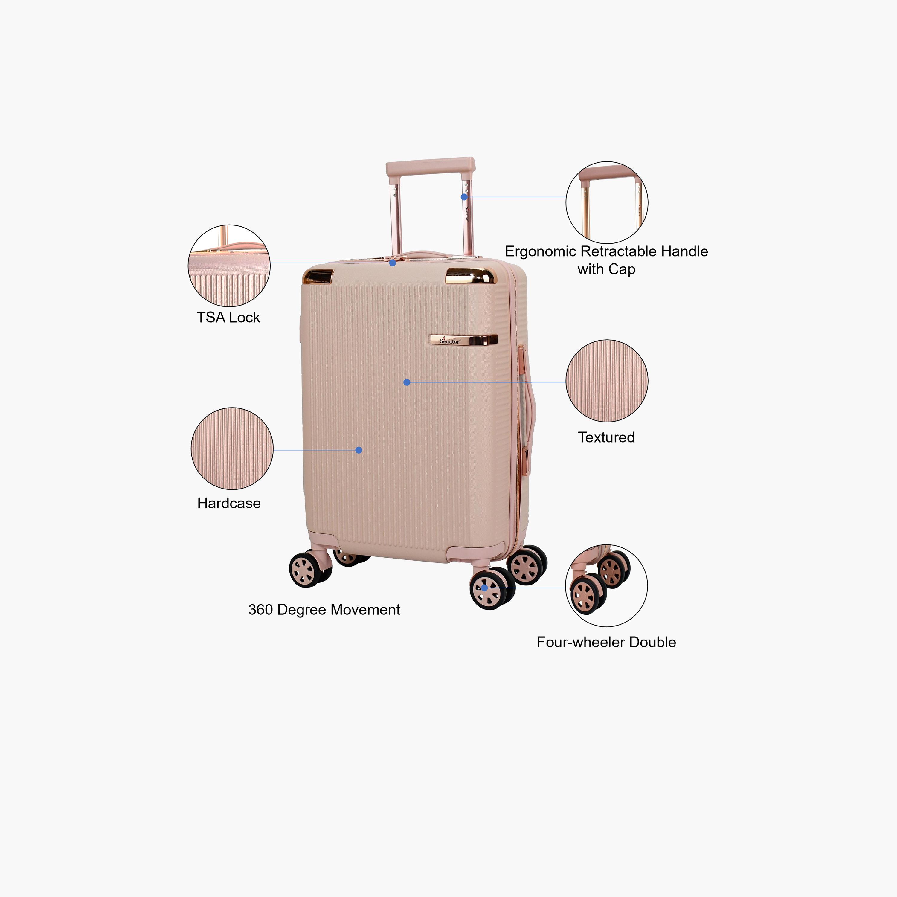 حقيبة أمتعة بعجلات ذات هارد كيس كابين بمقاس 55 سم من سيناتور مع 4 عجلات مزدوجة | A5123-travel-luggagesandbags-luggage-image-3