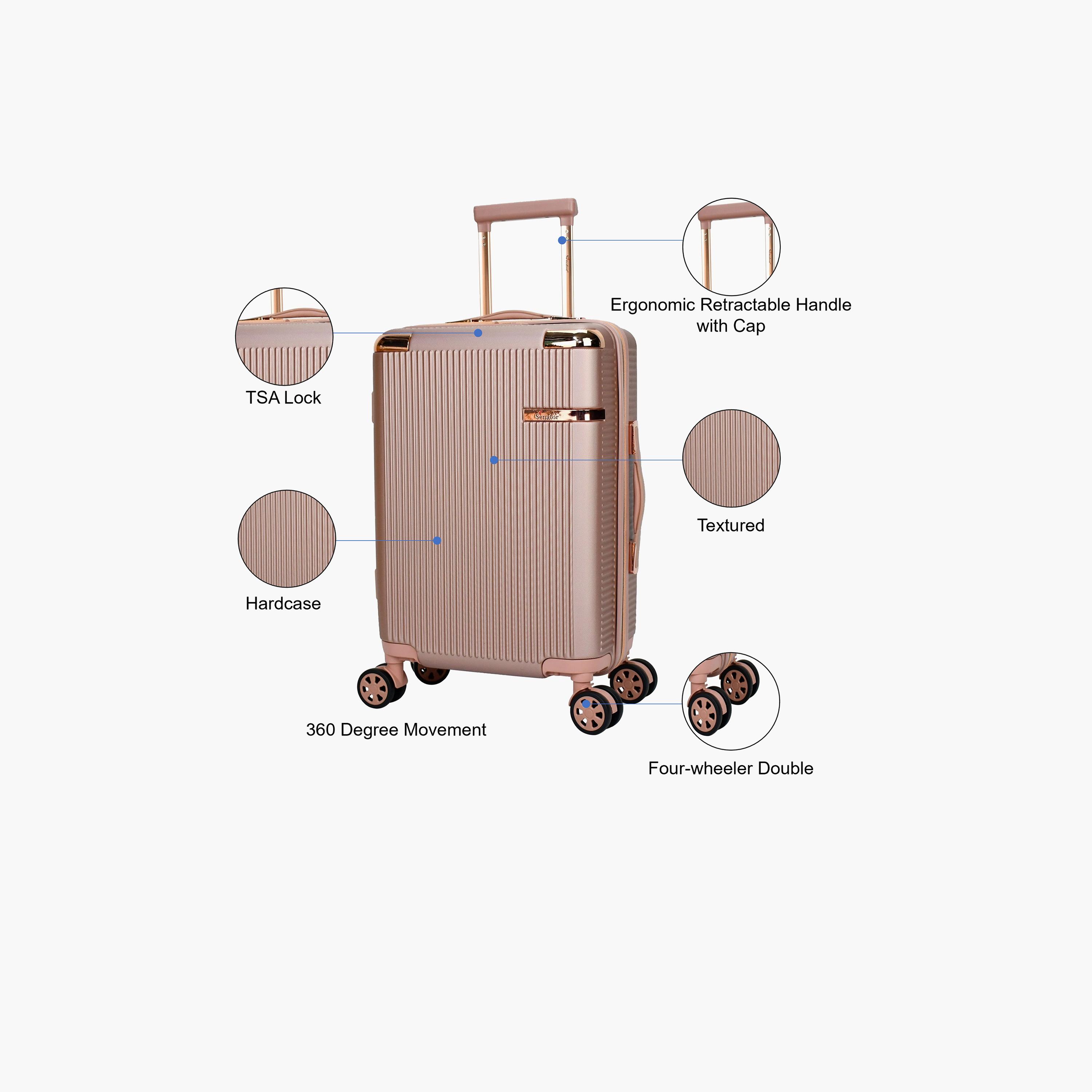 Senator 55 cm Hard Case Cabin Luggage Trolley Bag with Double 4 Wheels | A5123-travel-luggagesandbags-luggage-image-3