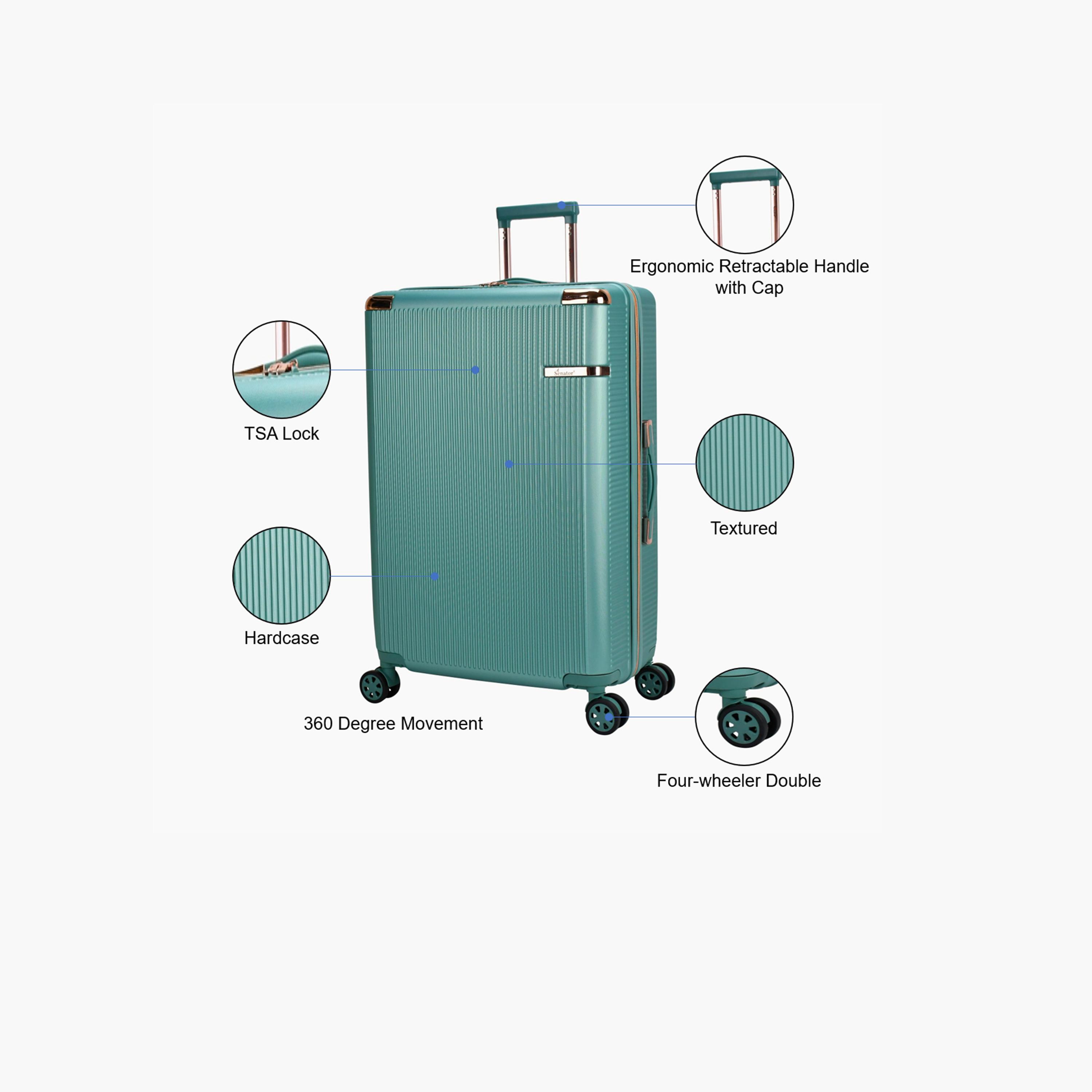 Senator 65 CM Medium Check-In  Hard Case Luggage Trolley Bag with Double 4 Wheels | A5123-travel-luggagesandbags-luggage-image-3