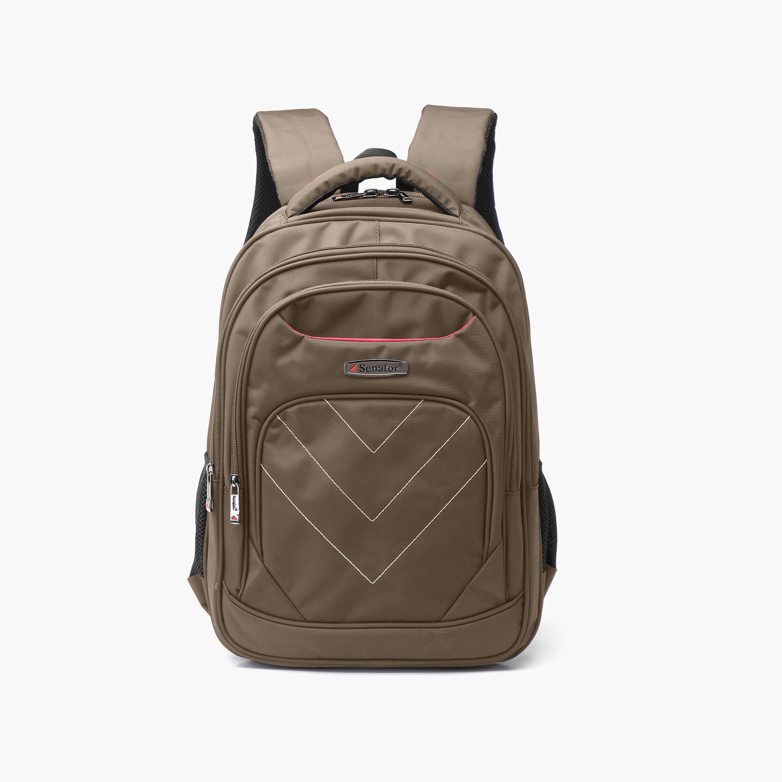 حقيبة ظهر من سيناتور سادة مع أحزمة كتف مبطنة قابلة للتعديل | KH8104-travel-luggagesandbags-backpacks-image-1
