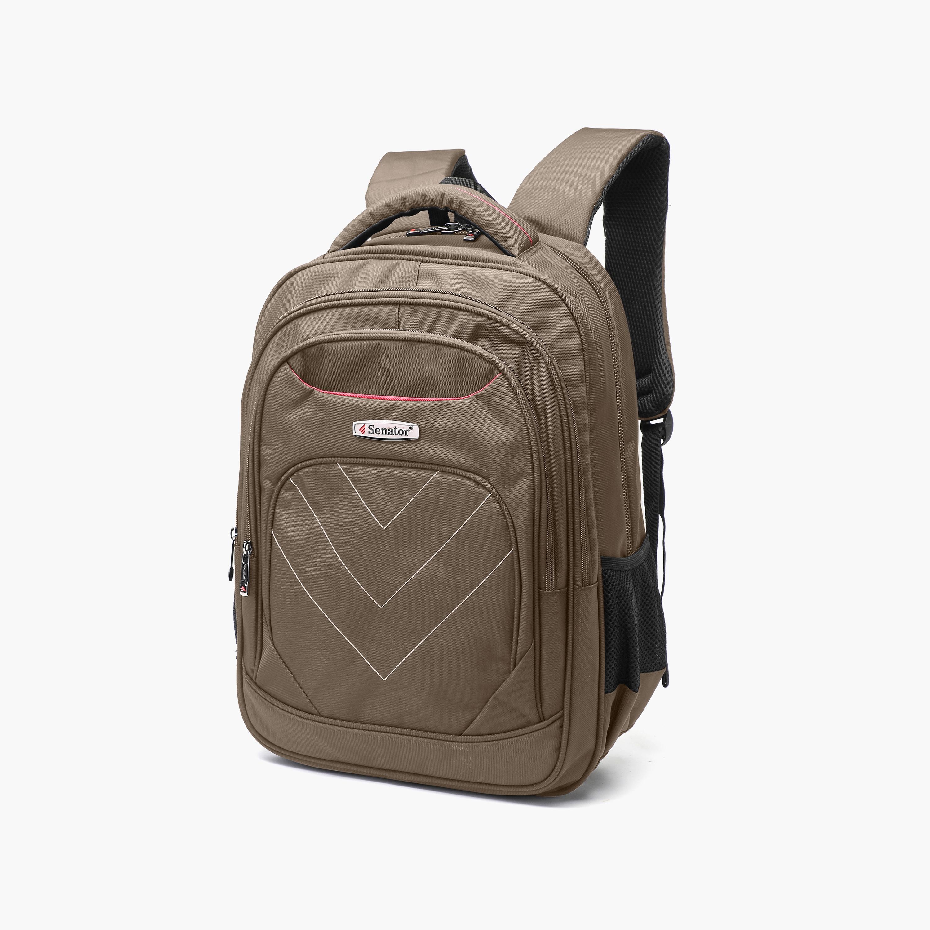 حقيبة ظهر من سيناتور سادة مع أحزمة كتف مبطنة قابلة للتعديل | KH8104-travel-luggagesandbags-backpacks-image-2
