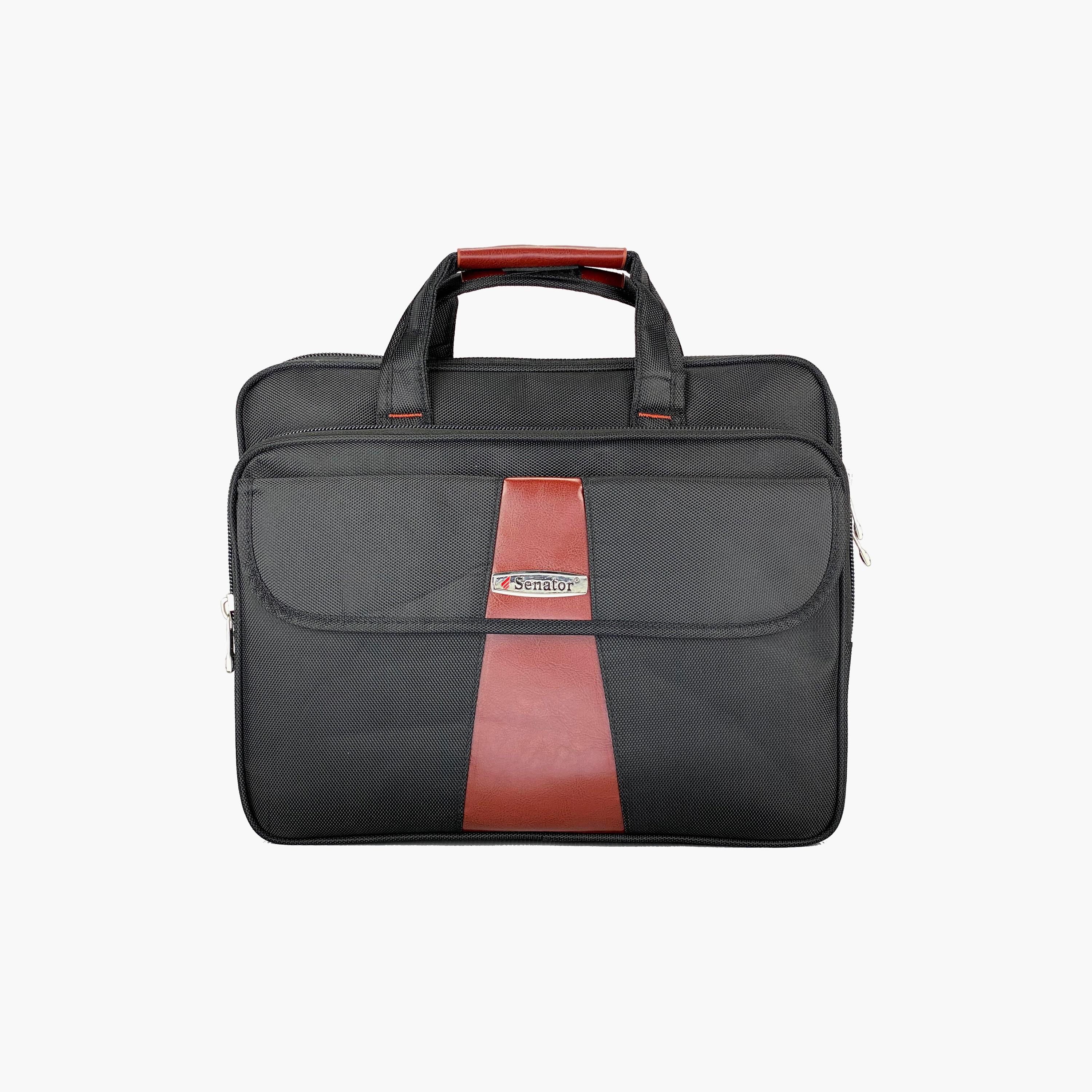 Senator Plain Laptop Bag with Detachable Strap | KH8071-men-bags-image-1