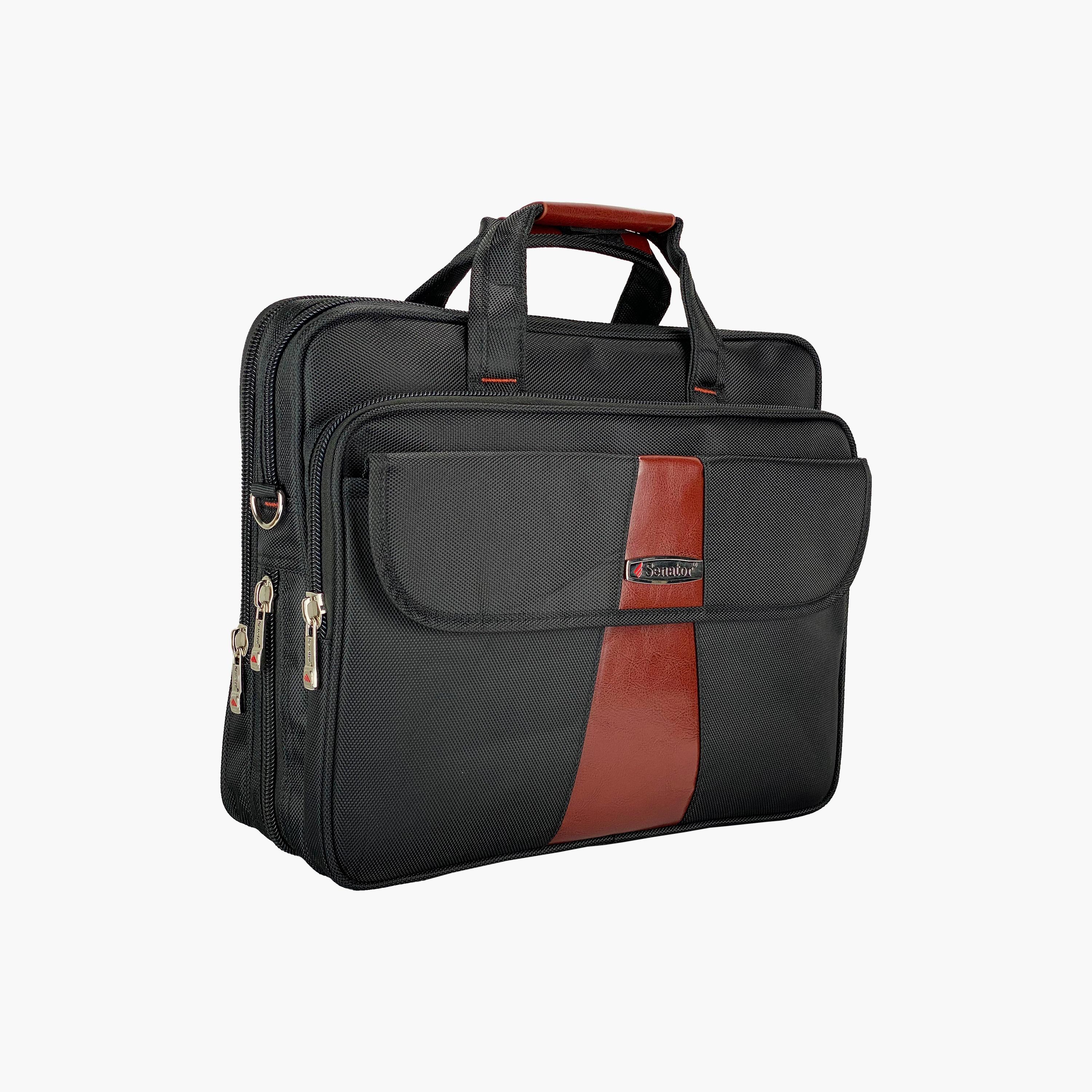 Senator Plain Laptop Bag with Detachable Strap | KH8071-men-bags-image-2