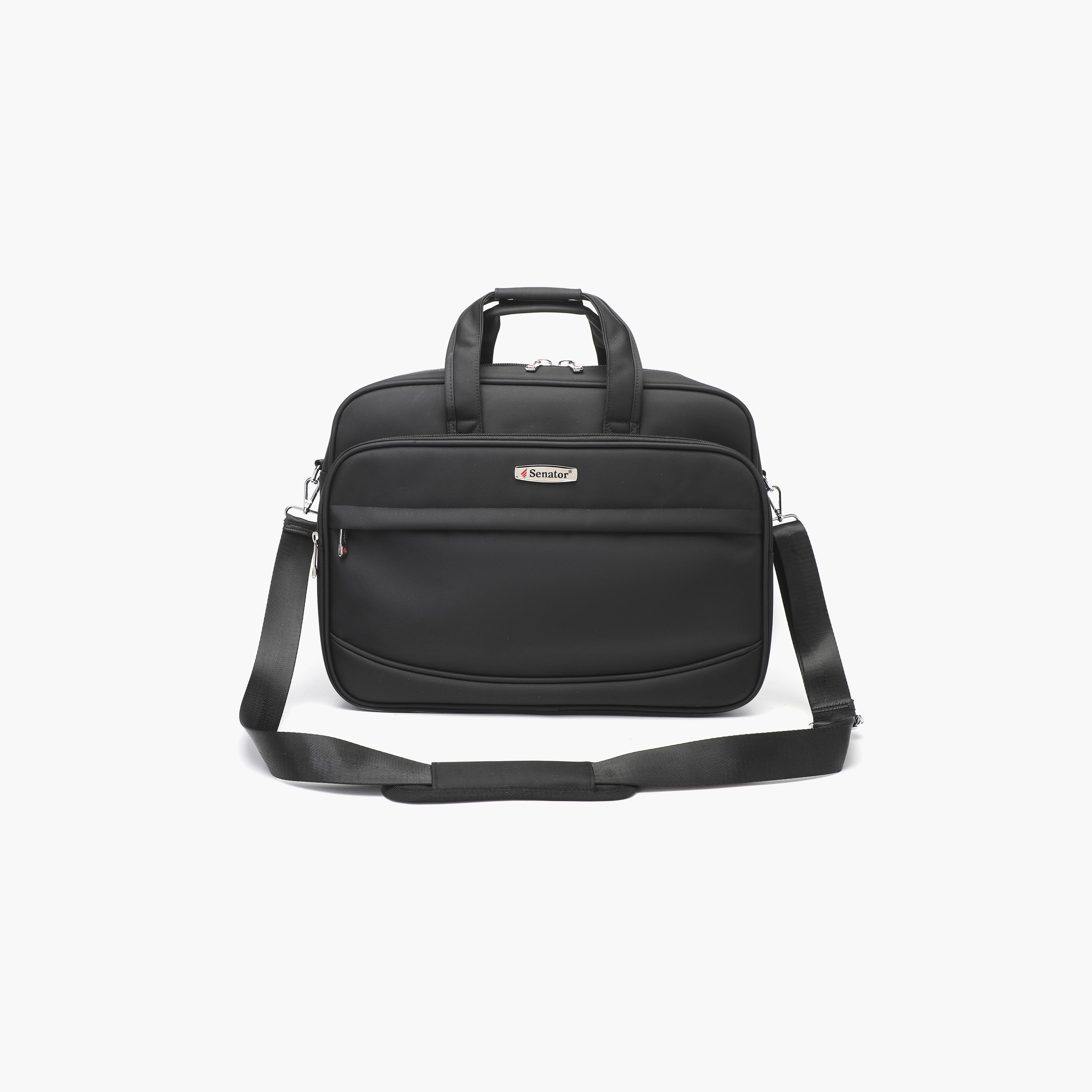 Senator Plain Laptop Bag with Detachable Strap | KH8046-men-bags-image-1