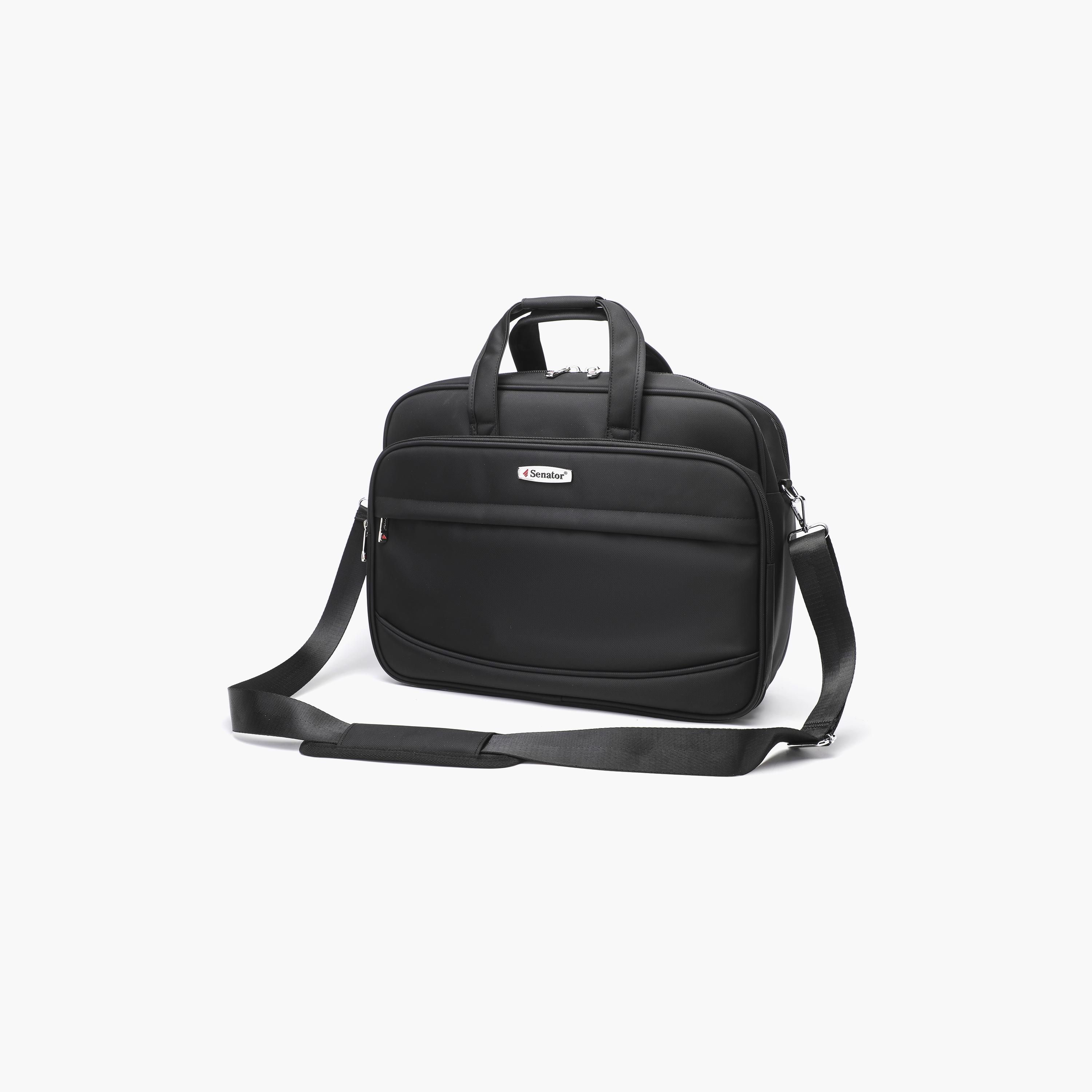 Senator Plain Laptop Bag with Detachable Strap | KH8046-men-bags-image-2