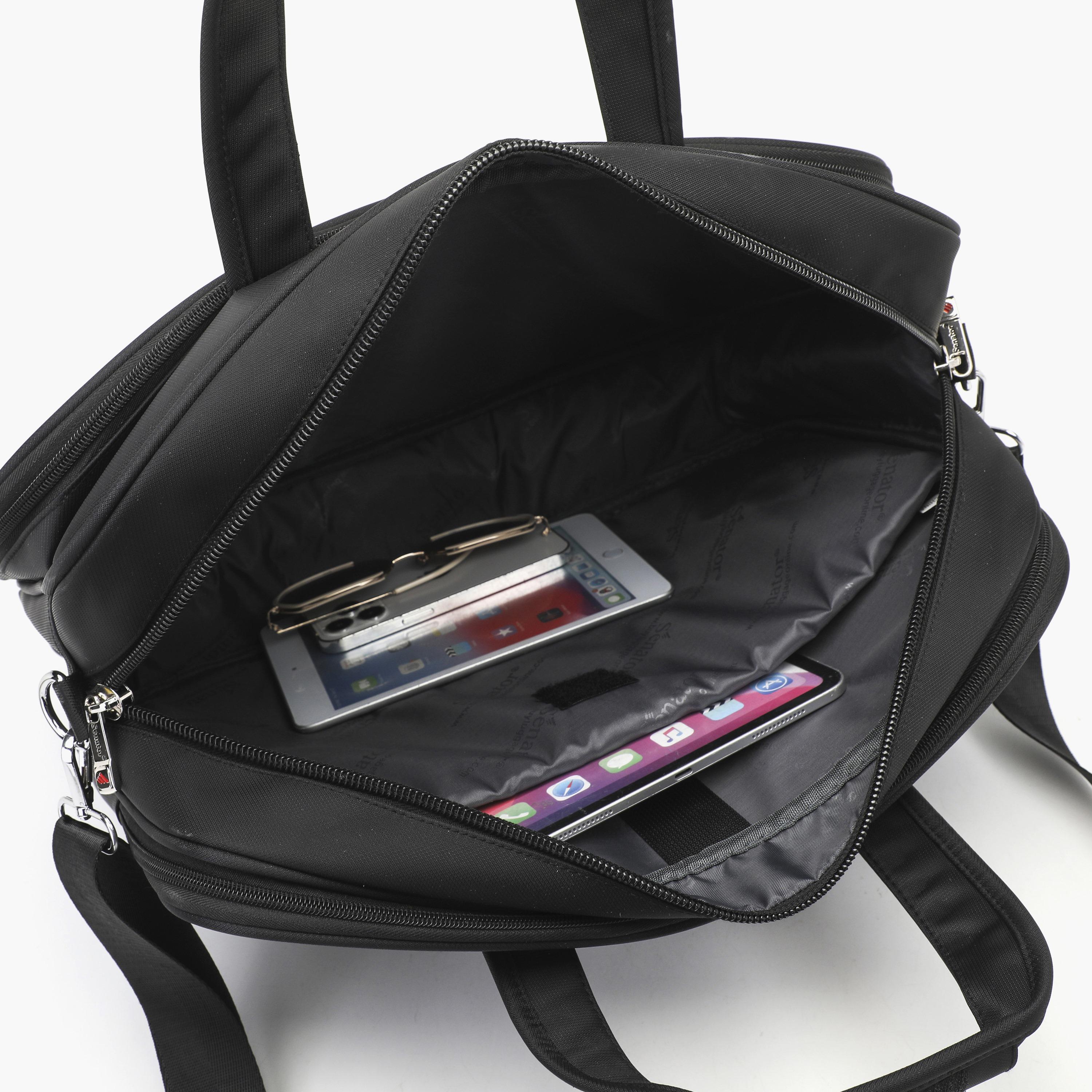 Senator Plain Laptop Bag with Detachable Strap | KH8046-men-bags-image-6
