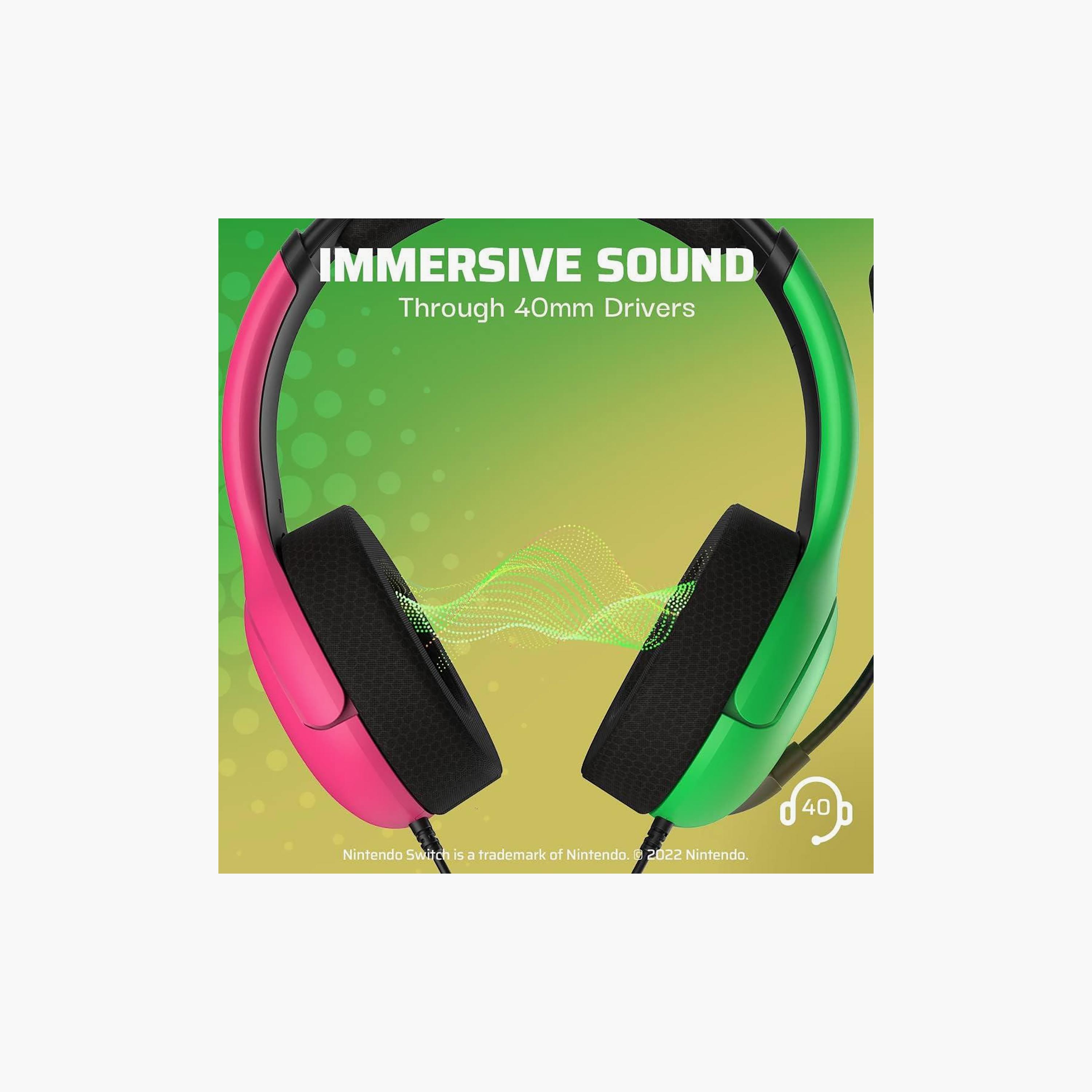 سماعة رأس سلكية PDP NSW LVL 40 وردي-أخضر | 500-162-PKGR-الاتحاد الأوروبي-electronics-headphonesandearphones-image-2