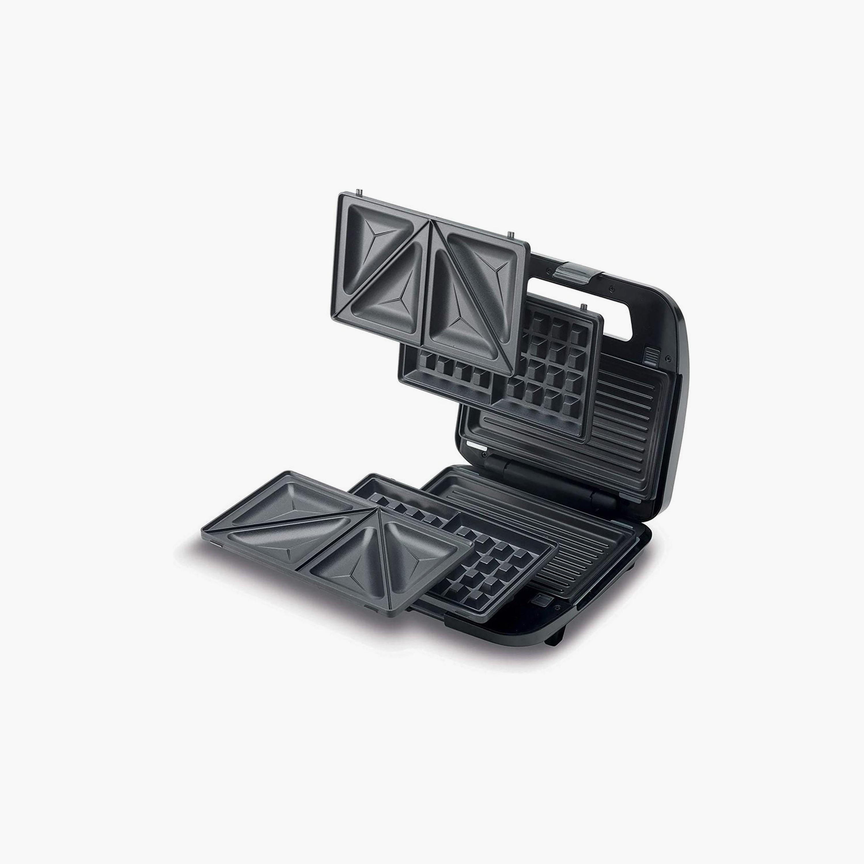 صانعة الساندوتشات 3 أطباق من كينوود ذو 3 في 1 باللون الأسود  |  SMM02.000SI-household-appliances-kitchenappliances-toasters-image-2