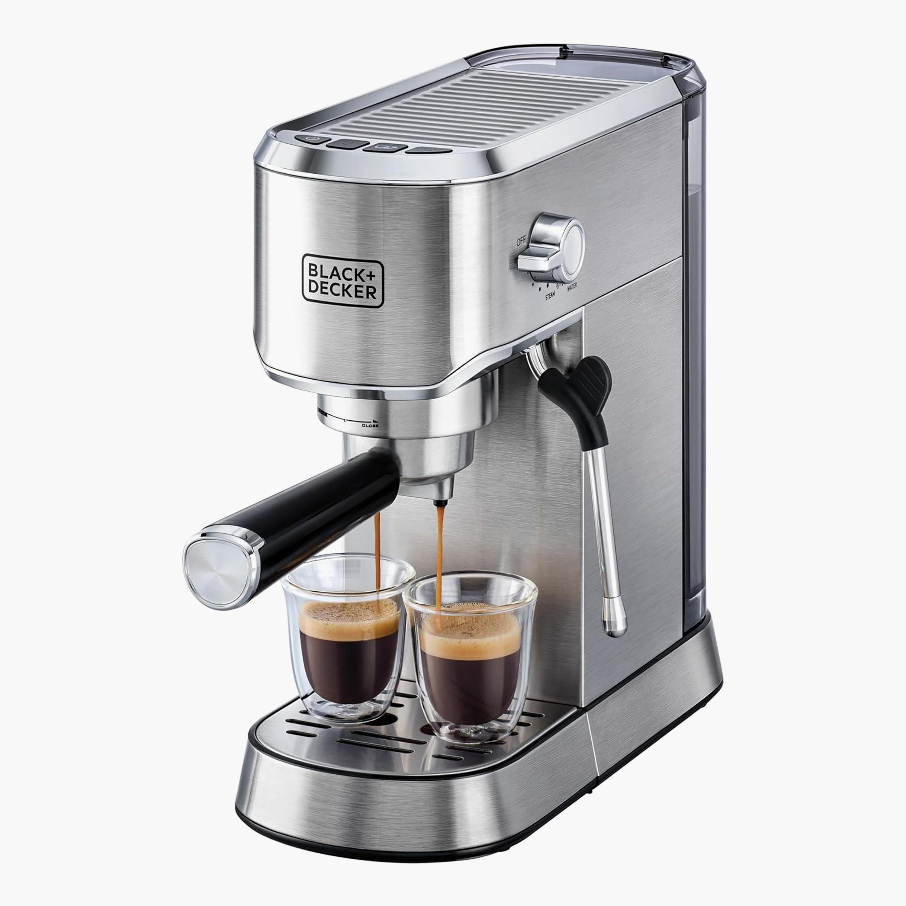 Black+Decker 1450W Espresso Coffee Machine with Milk Frother Silver | ECM150-B5-household-appliances-kitchenappliances-coffeemachines-image-2