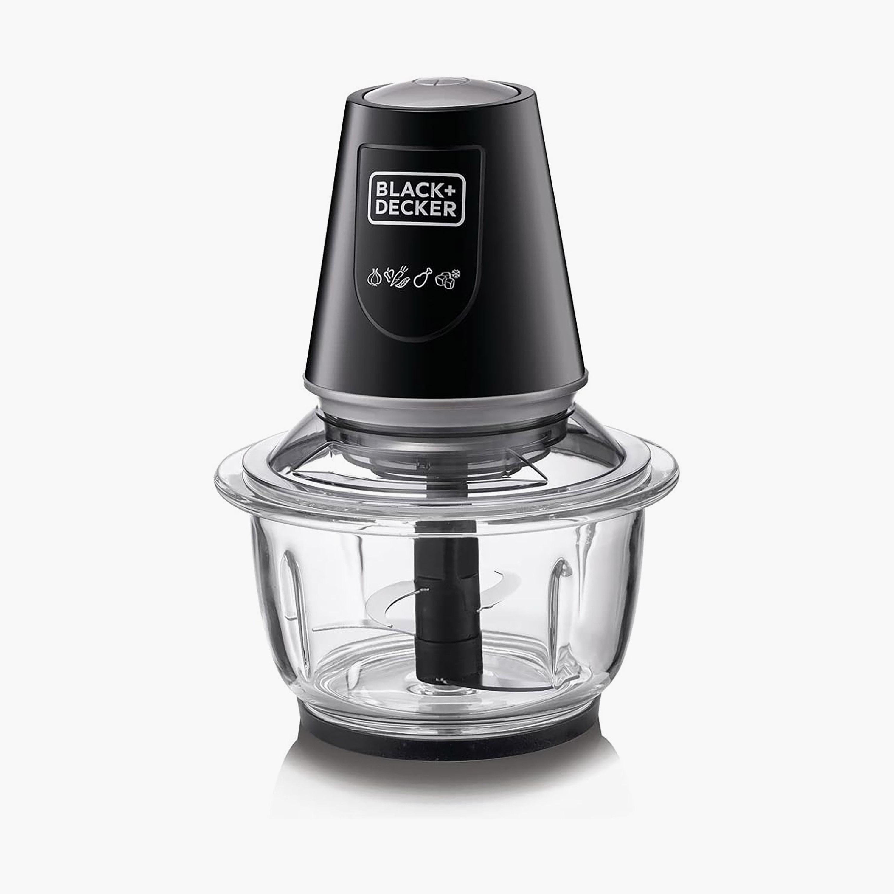 مفرمة عمودية بقوة 400 واط مع وعاء زجاجي باللون الأسود من بلاك + ديكر   |  GC430-B5-household-appliances-kitchenappliances-foodprocessors-image-1