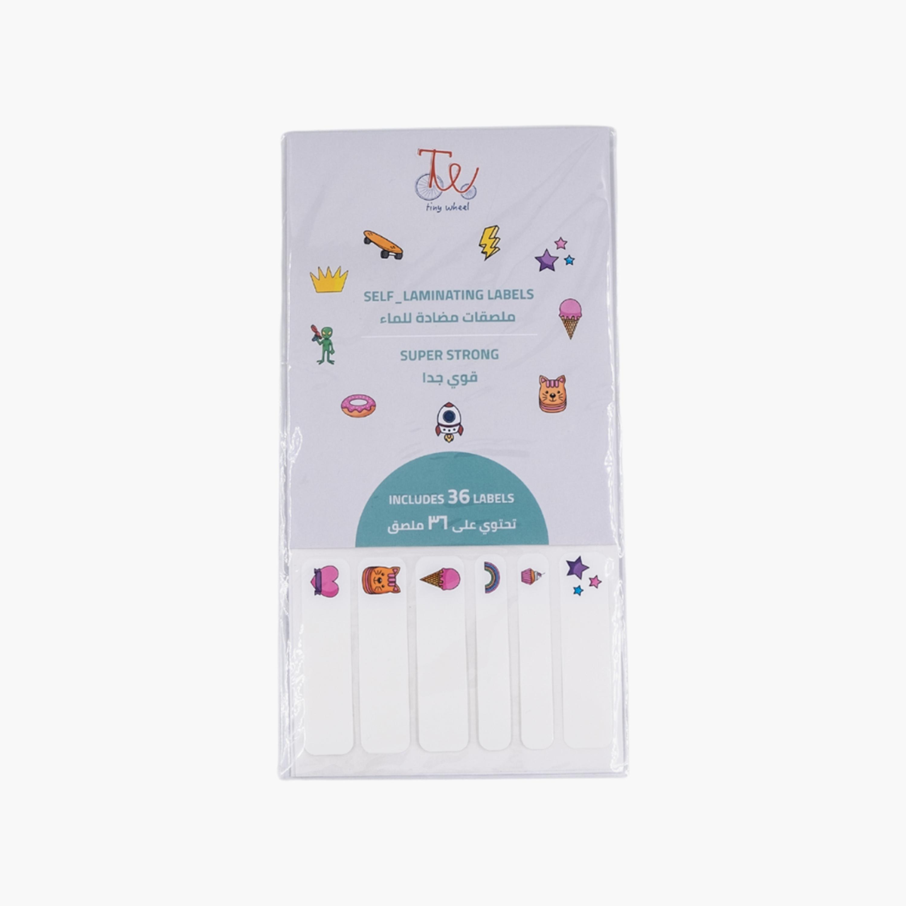 Tiny Wheels 36-Piece Self Laminating Stick On Name Labels-school-stationery-accessories-image-1