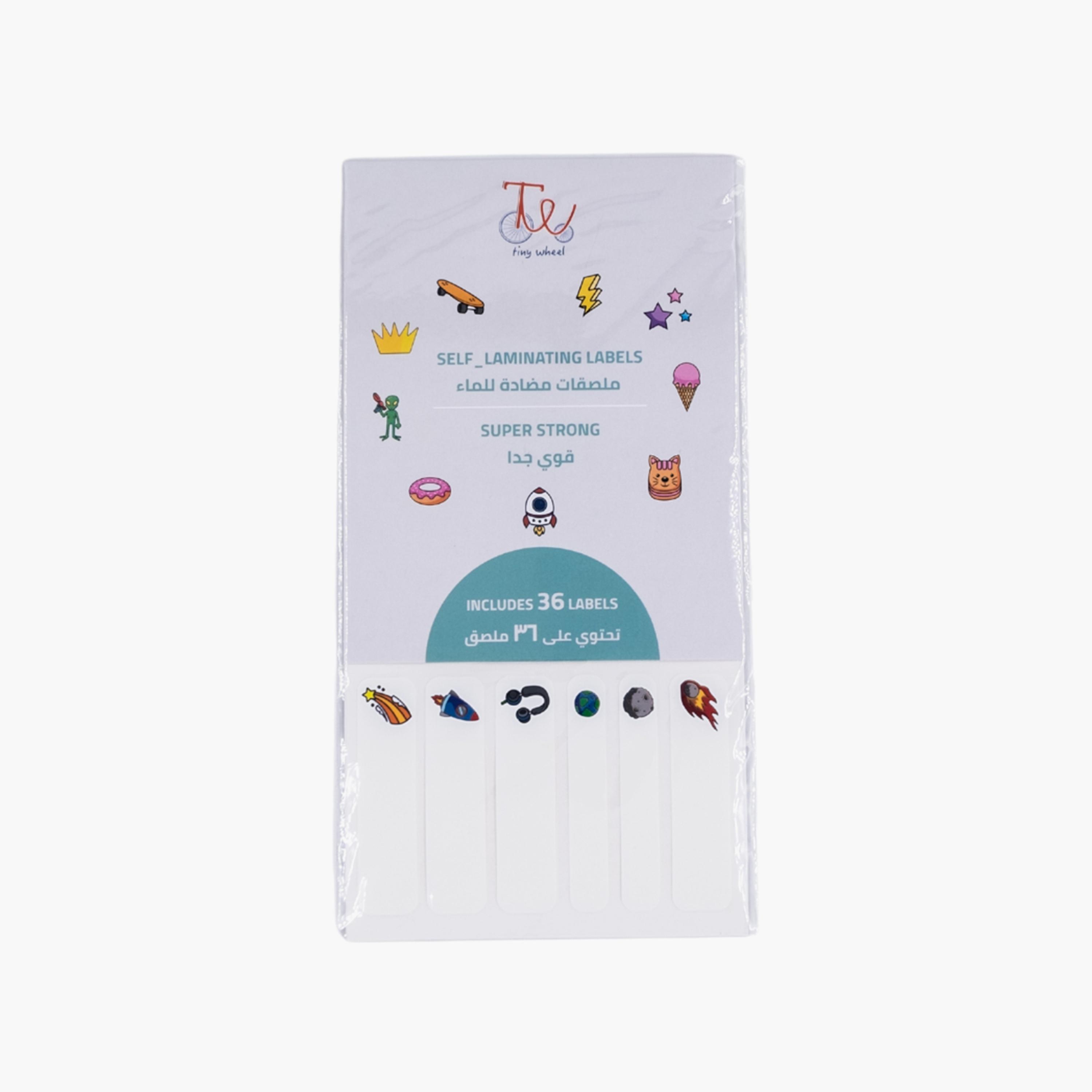 Tiny Wheels 36-Piece Self Laminating Stick On Name Labels-school-stationery-accessories-image-1