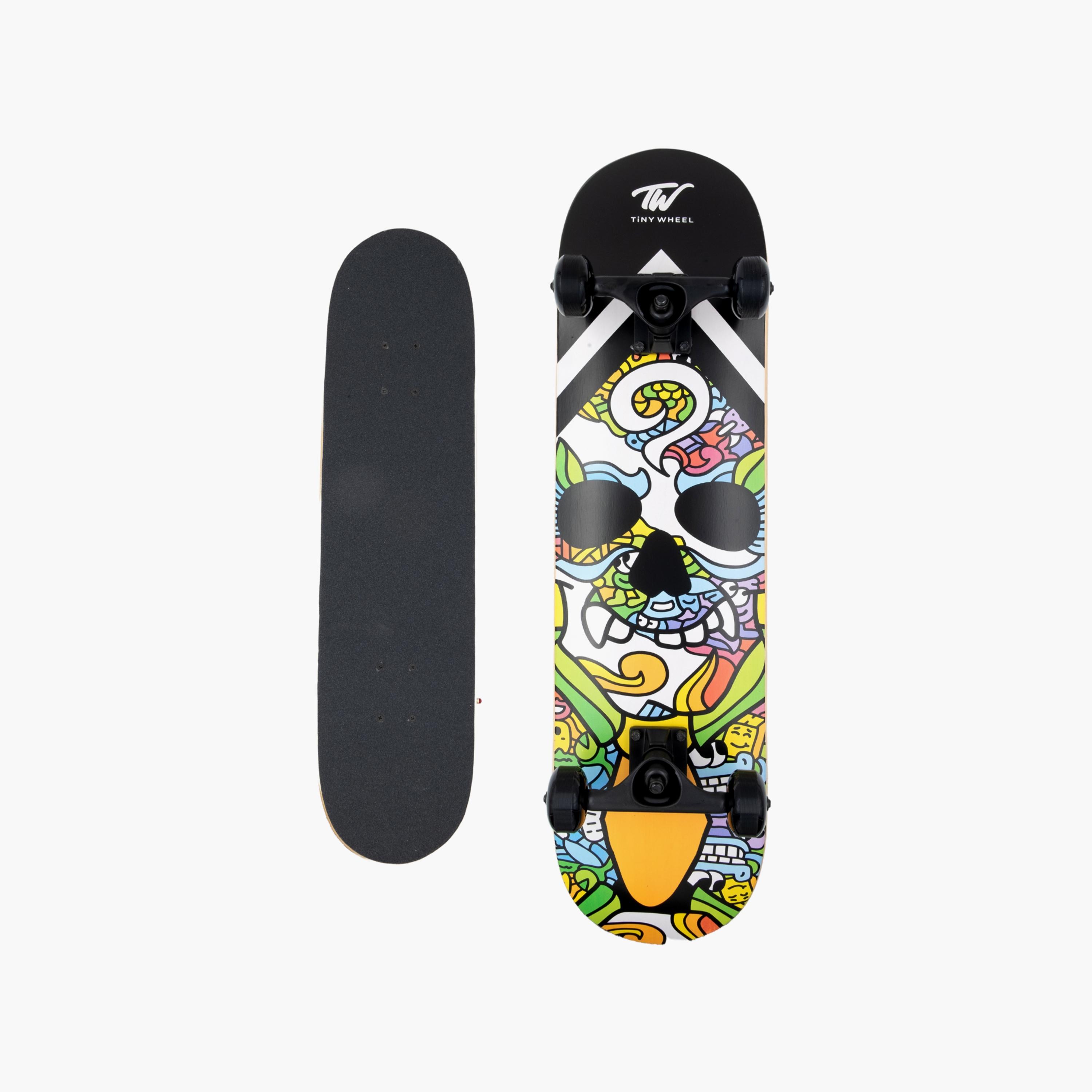 Tiny Wheels Skateboard, Skull-toys-outdoor-sports-image-1