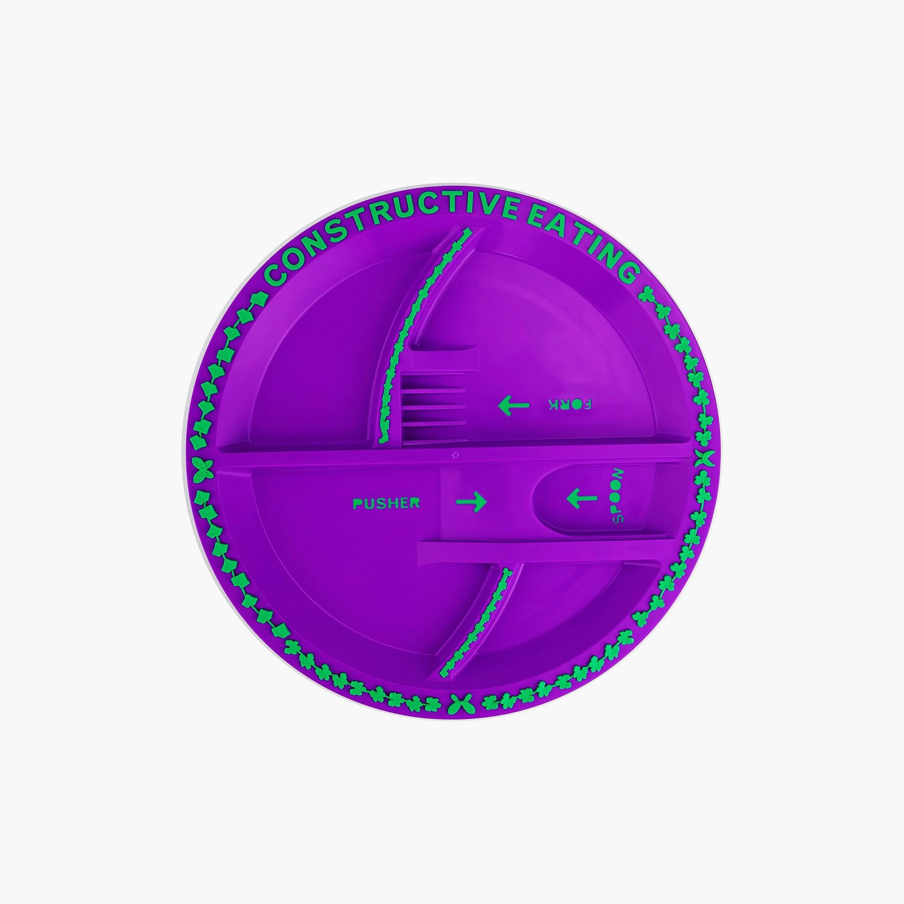 Eazy Kids Eating Plate, Garden, Purple-baby-feeding-mealtimeessentials-image-1